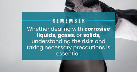 take precautions when handling corrosive chemicals