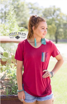 Crazy Train Serape Pocket Knot Tee