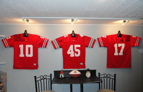 how to hang up jerseys on wall