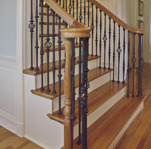Staircase with Iron Balusters.