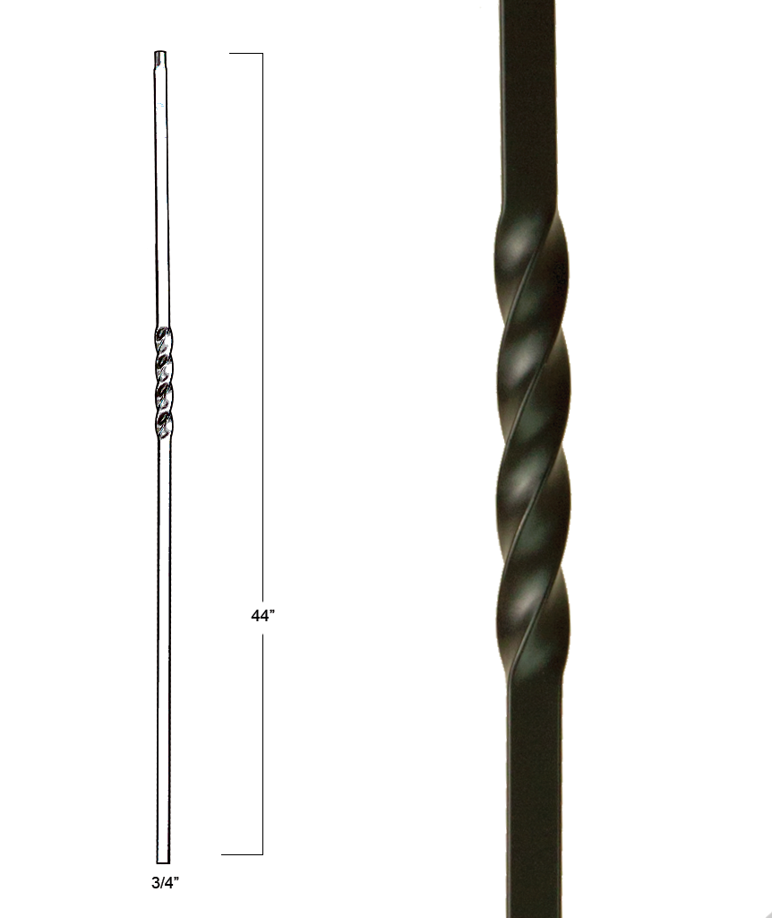 Mega Single Twist 2850 Baluster Spindle Pickets Railings Balustrade Wrought Iron Metal Direct Stair Parts