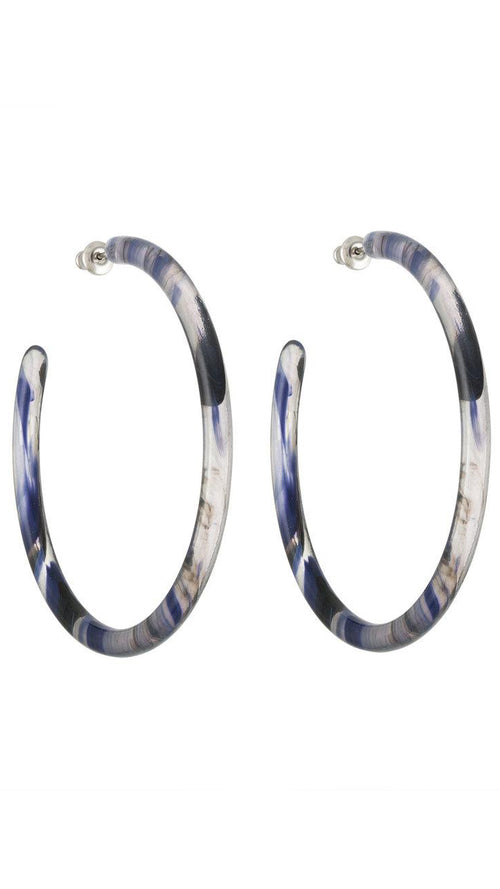 Machete Large Hoops in Navy