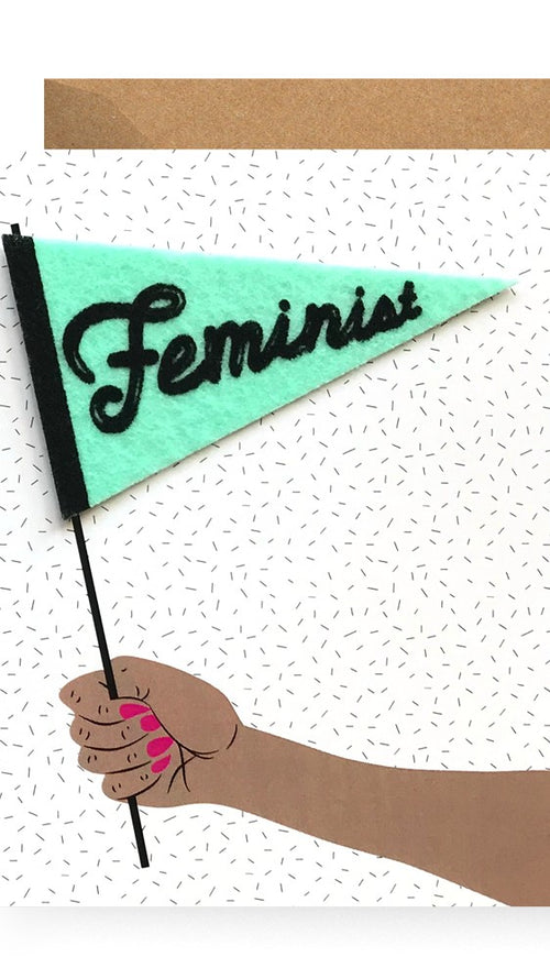 Feminist Pennant Sticker Card