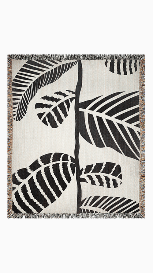 Pattern Plant Woven Blanket