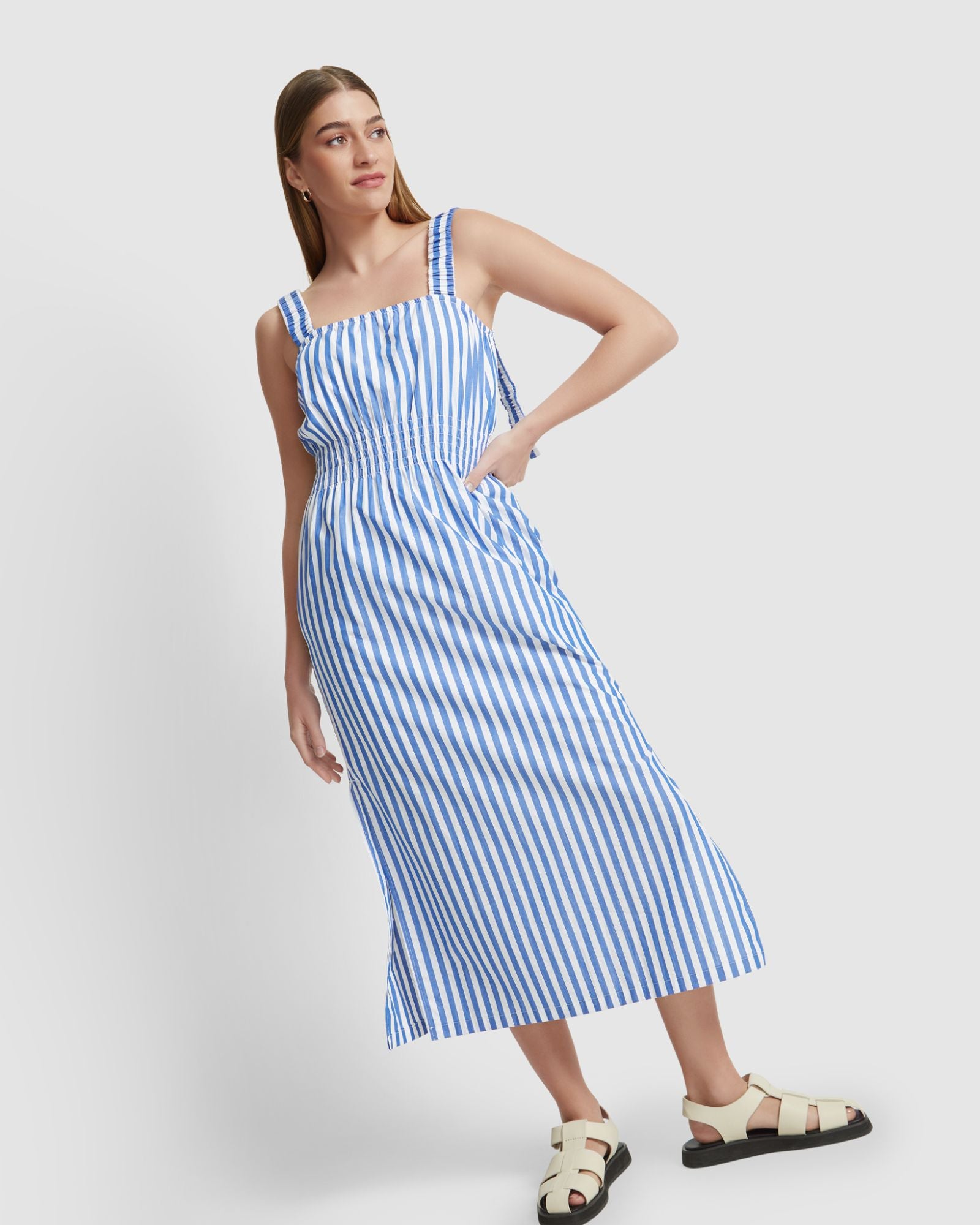 GIGI STRIPED COTTON DRESS