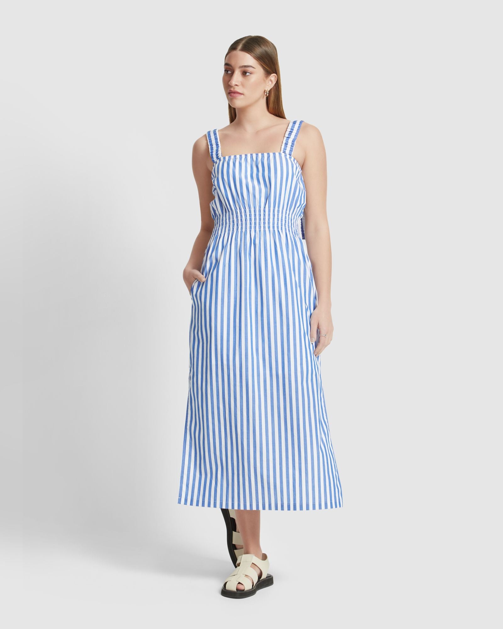 GIGI STRIPED COTTON DRESS