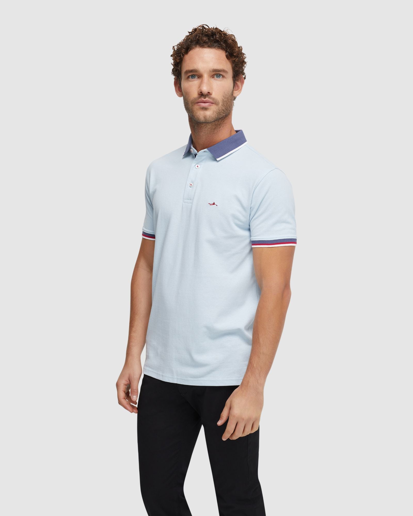 CAM CONTRAST COLLAR PIQUE POLO