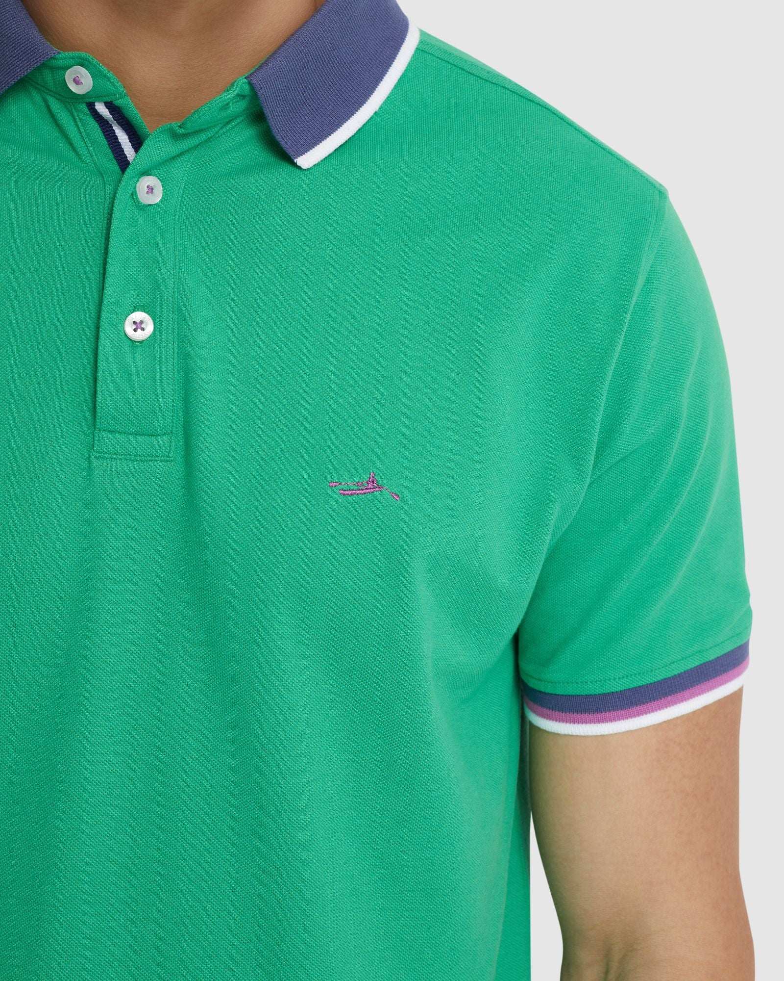 CAM CONTRAST COLLAR PIQUE POLO