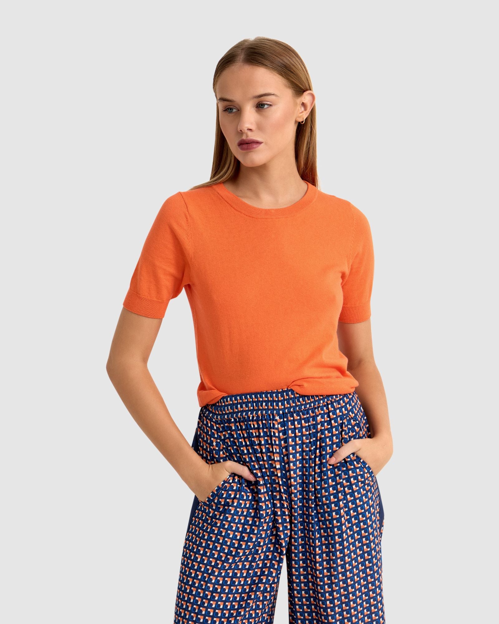 GRACE SHORT SLEEVE KNIT TOP