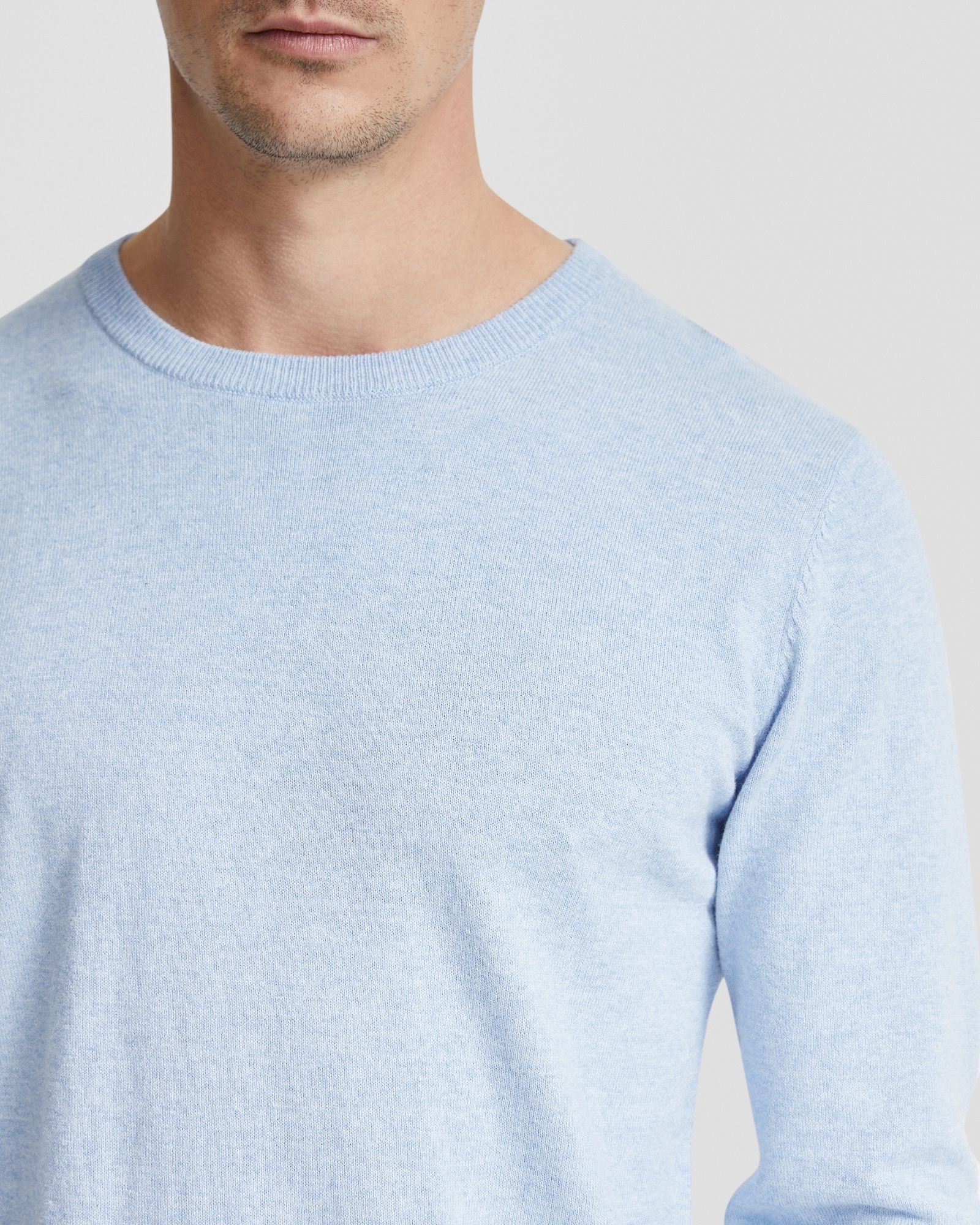 BASIC CREW NECK CASHMERE BLEND TOP