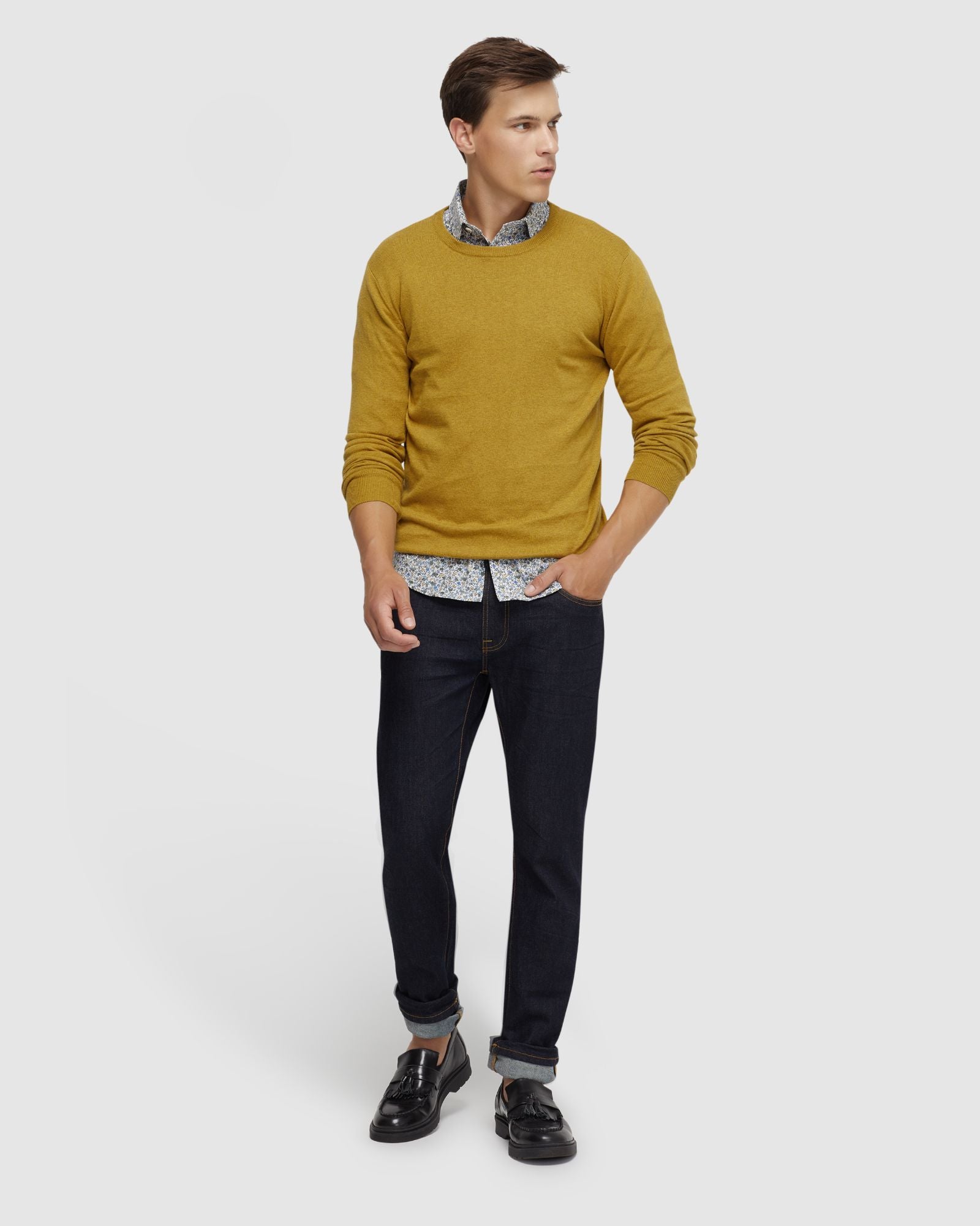 CREW NECK COTTON CASHMERE KNIT