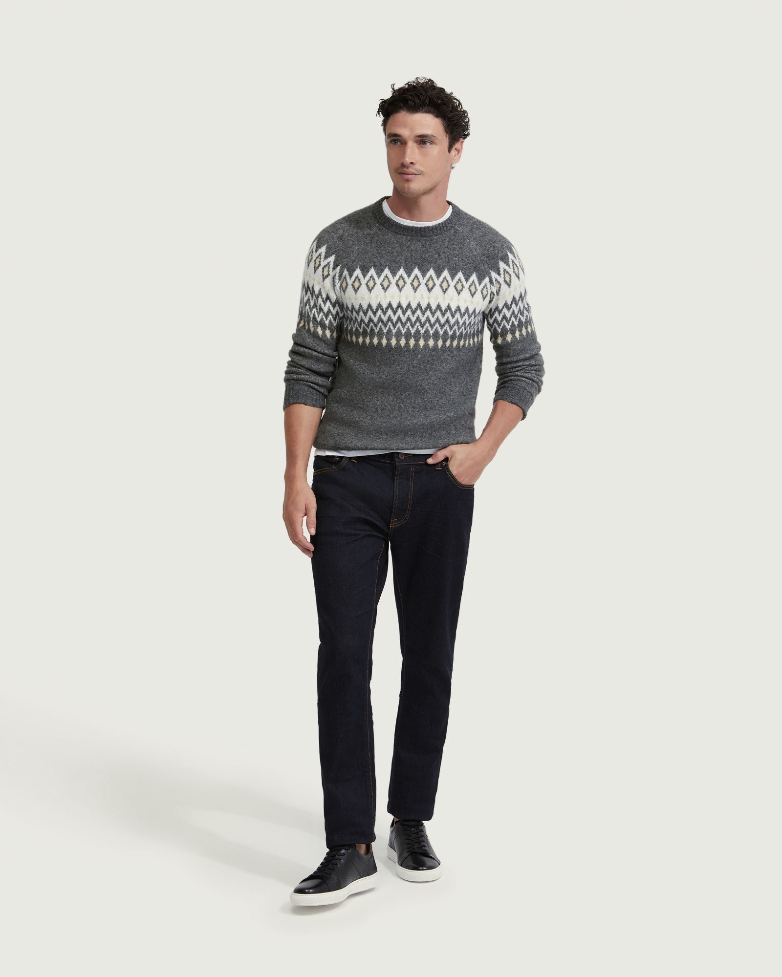 ASHTON PATTERNED CREW NECK KNIT