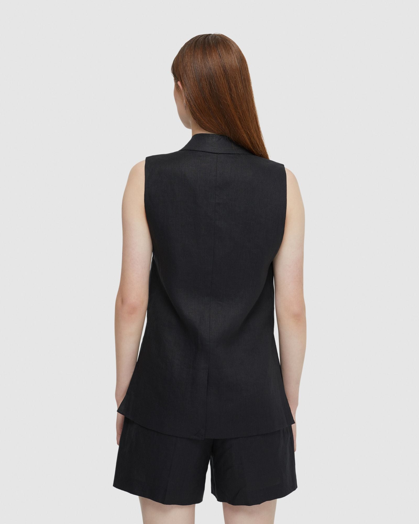 SCARLET LINEN WAISTCOAT