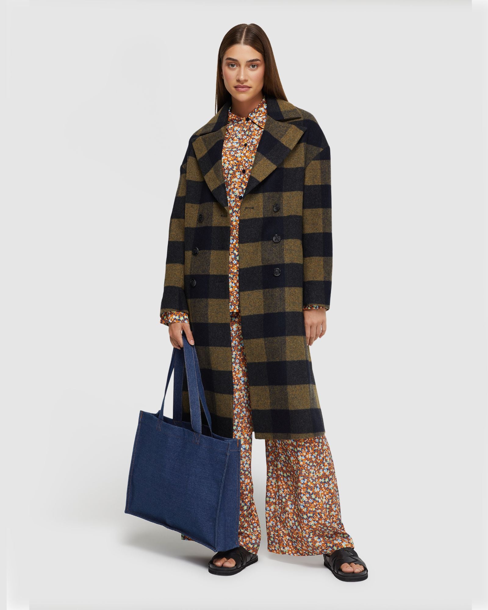 ANNA WOOL RICH CHECK COAT