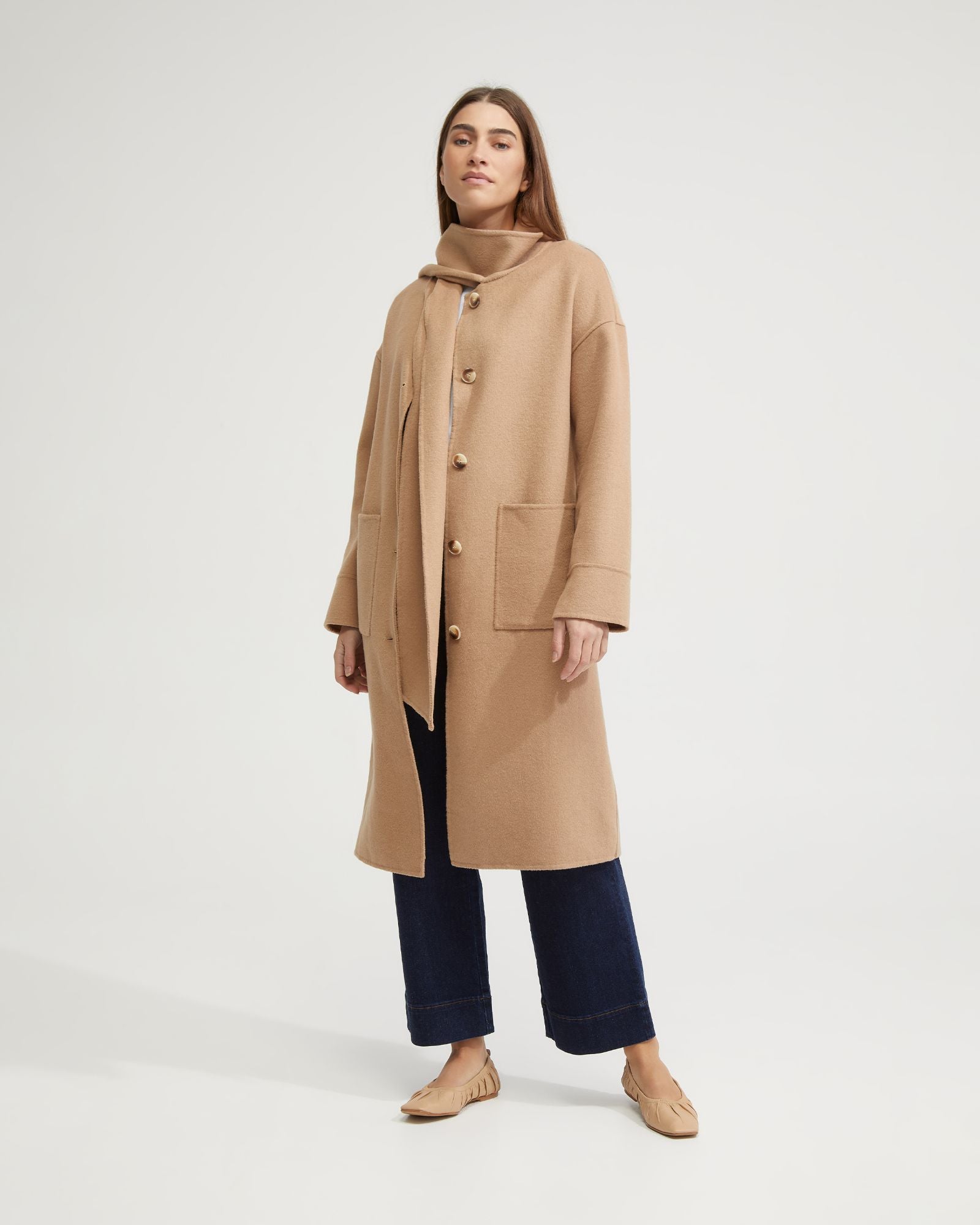 SCOUT SCARF NECK UNLINED COAT