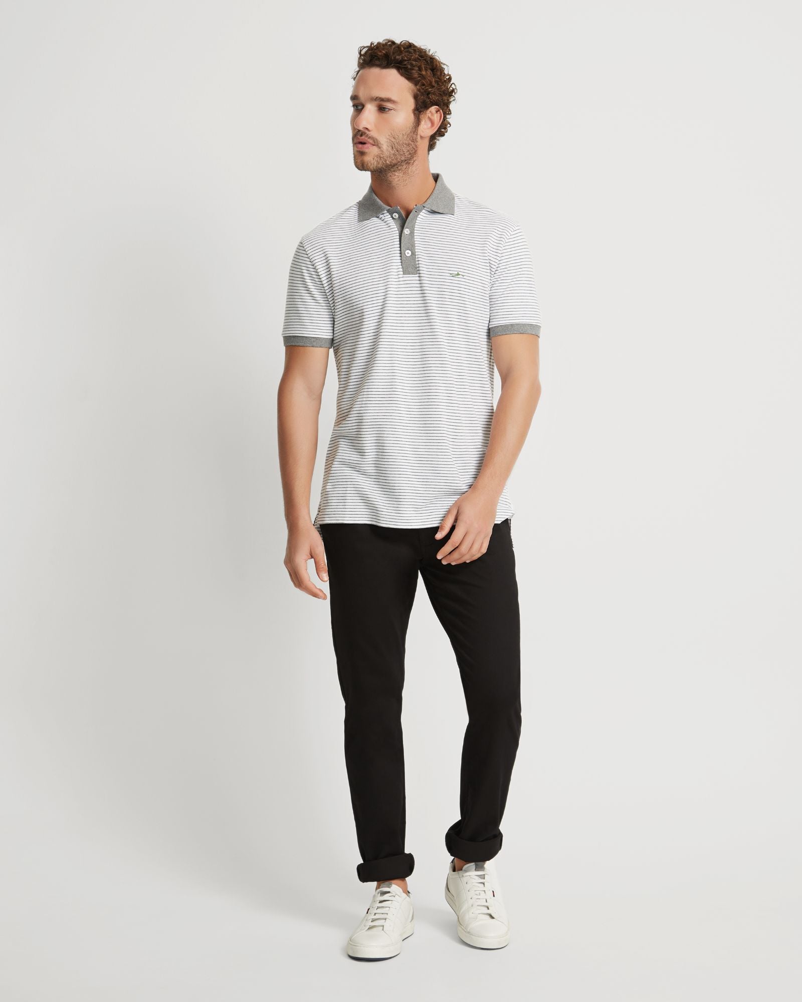 MACK STRIPED ORGANIC COTTON POLO