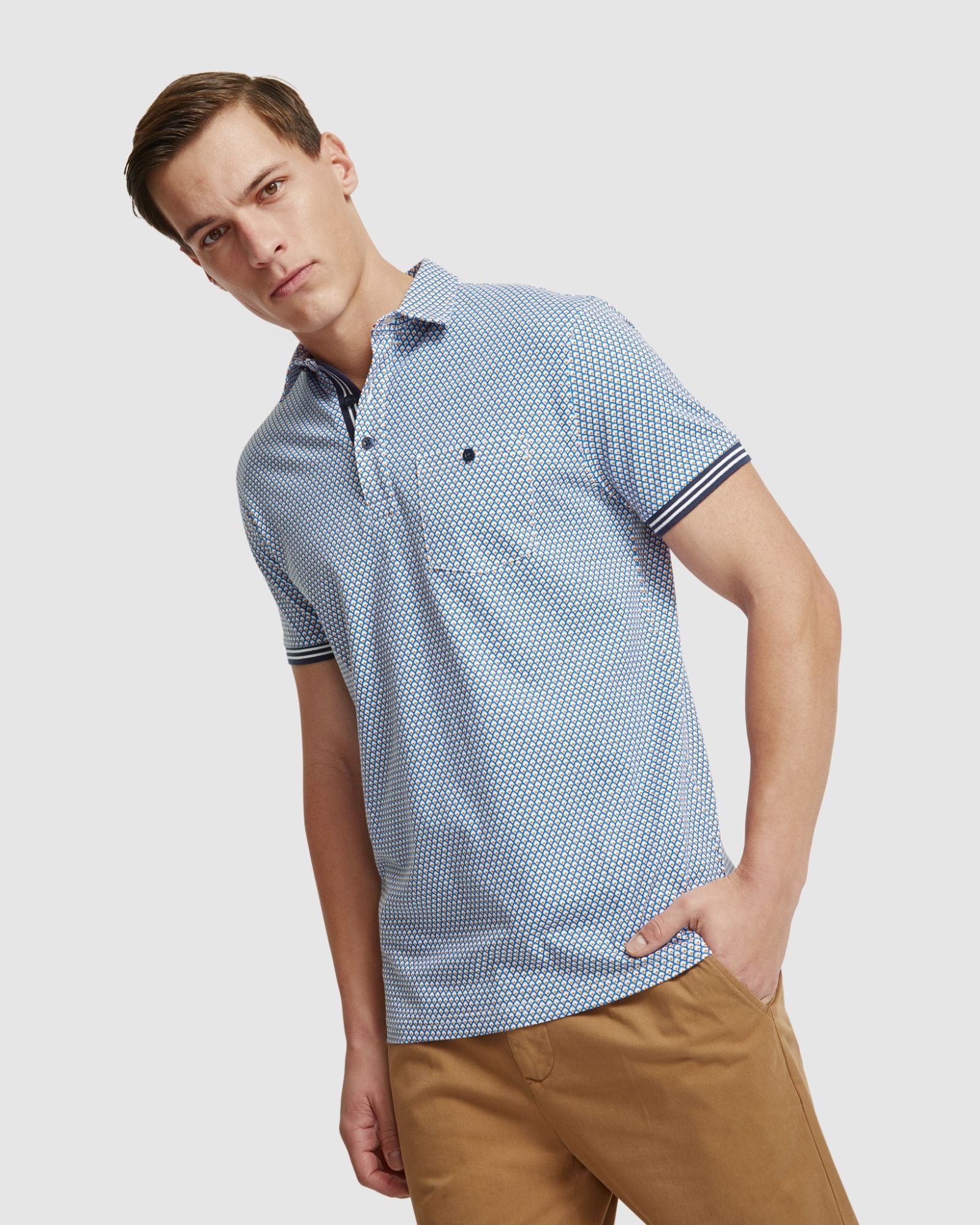 MILO PRINTED JERSEY POLO