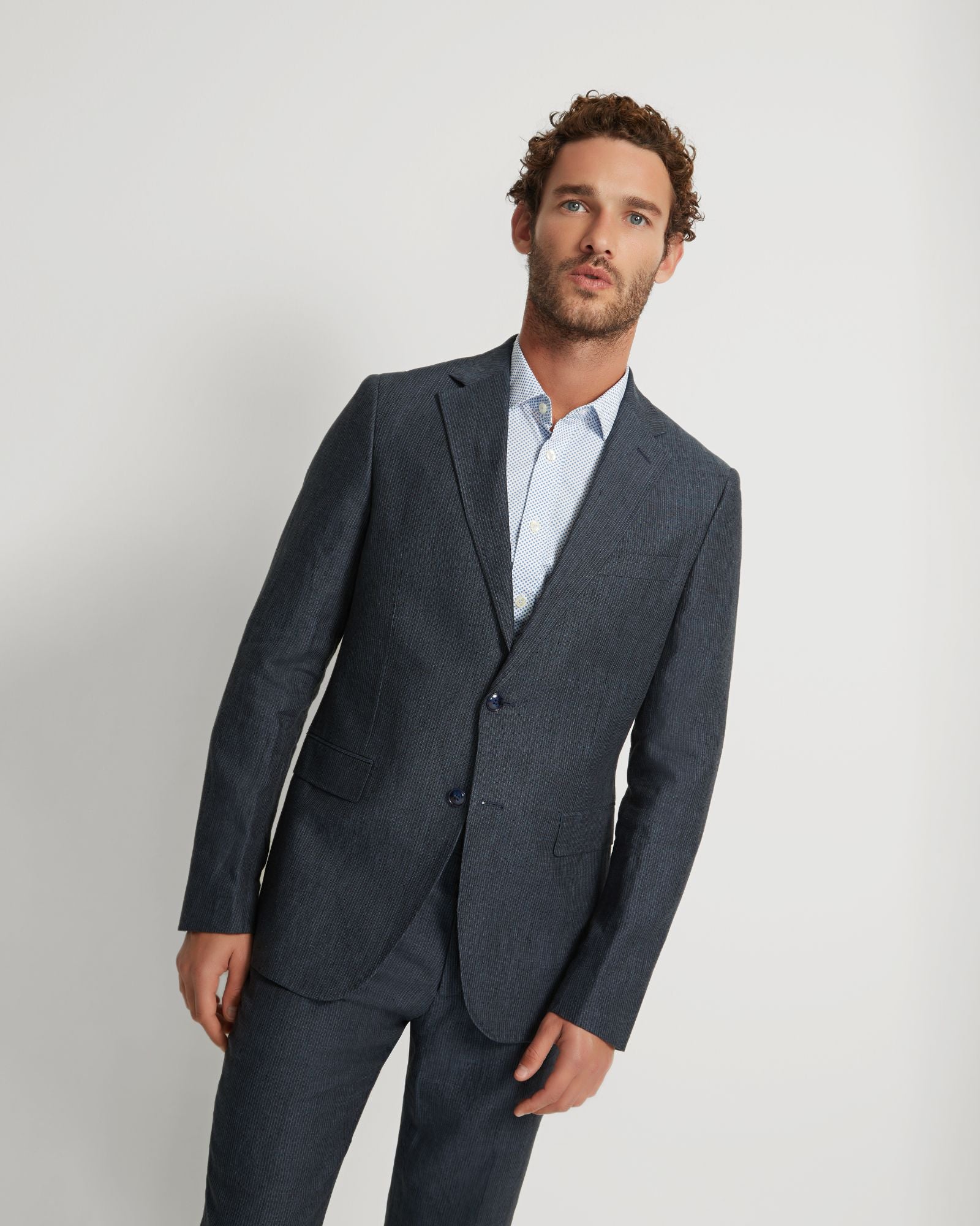 BYRON HALF LINED LINEN JACKET