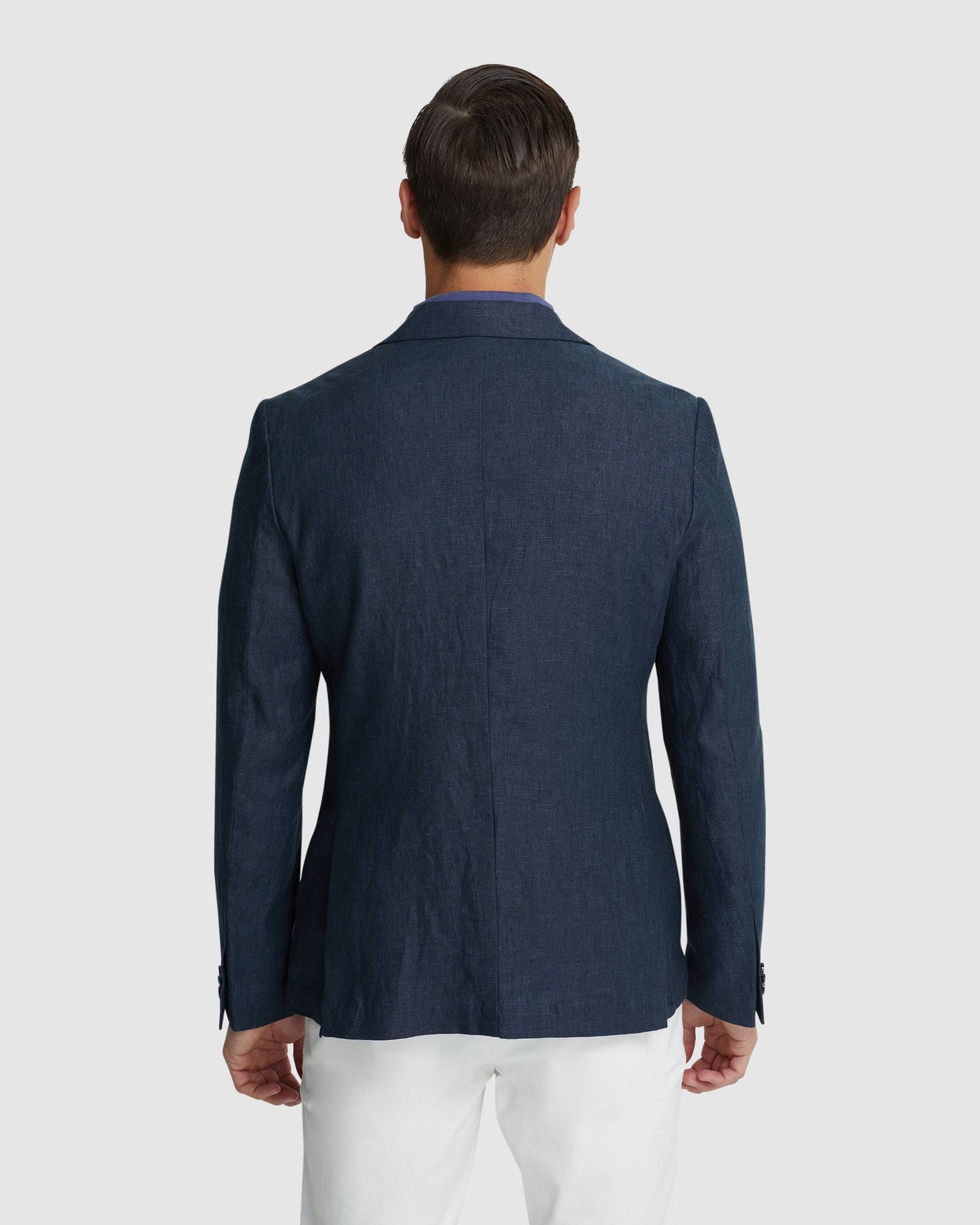 MILTON LINEN BLAZER WITH PEAK LAPEL