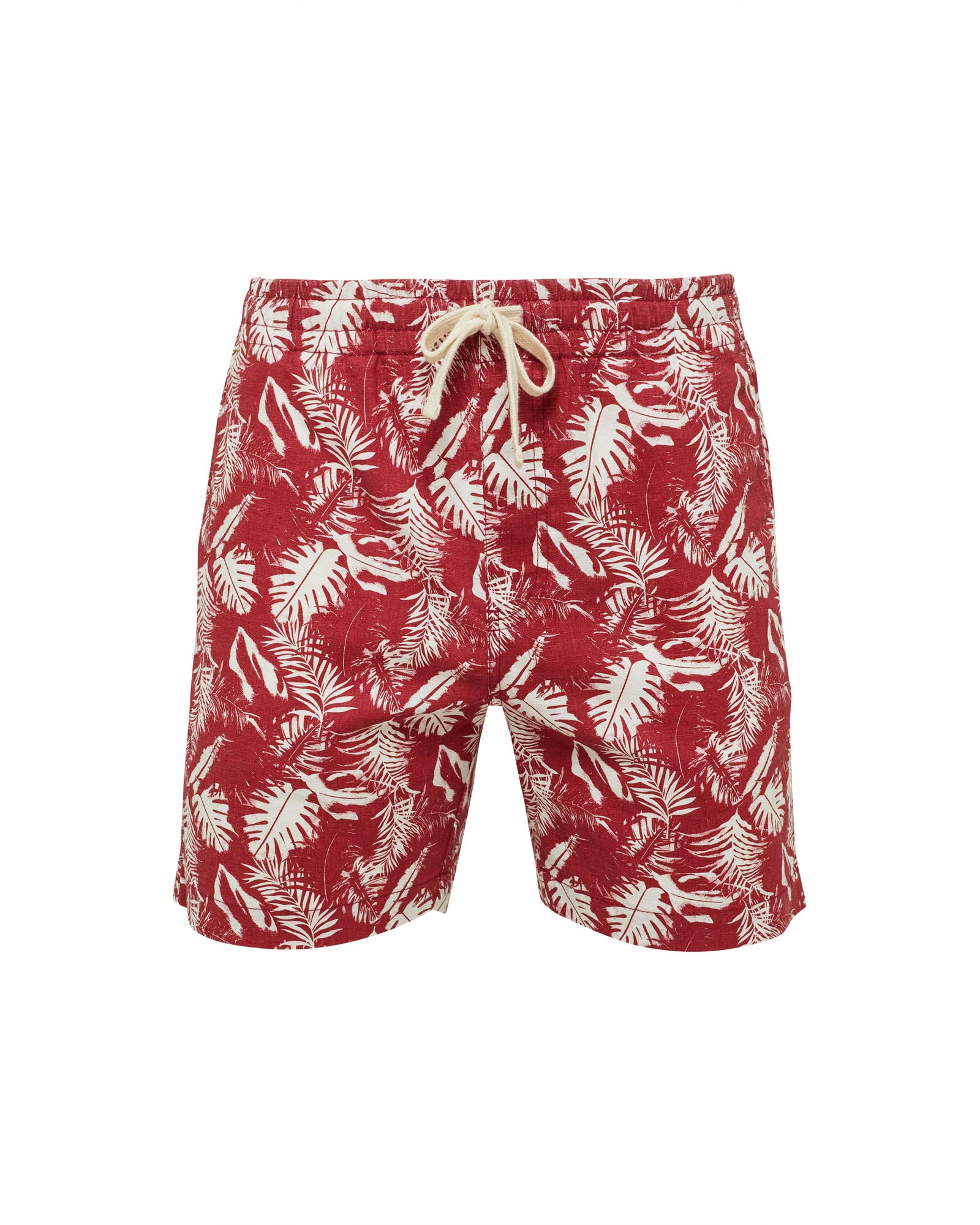 TOBY PALM TREE LINEN COTTON SHORTS