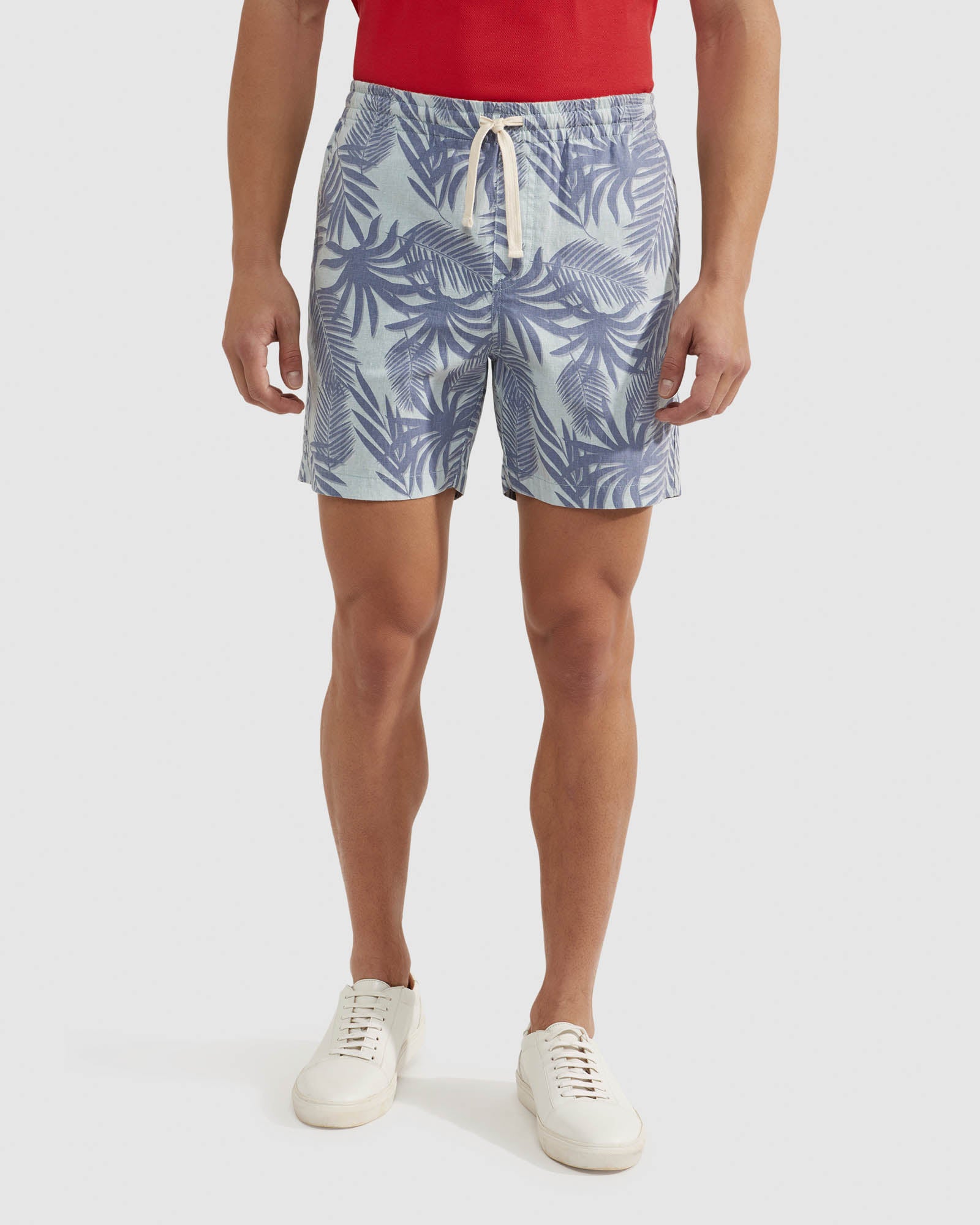 TOBY LINEN COTTON PRINTED SHORTS