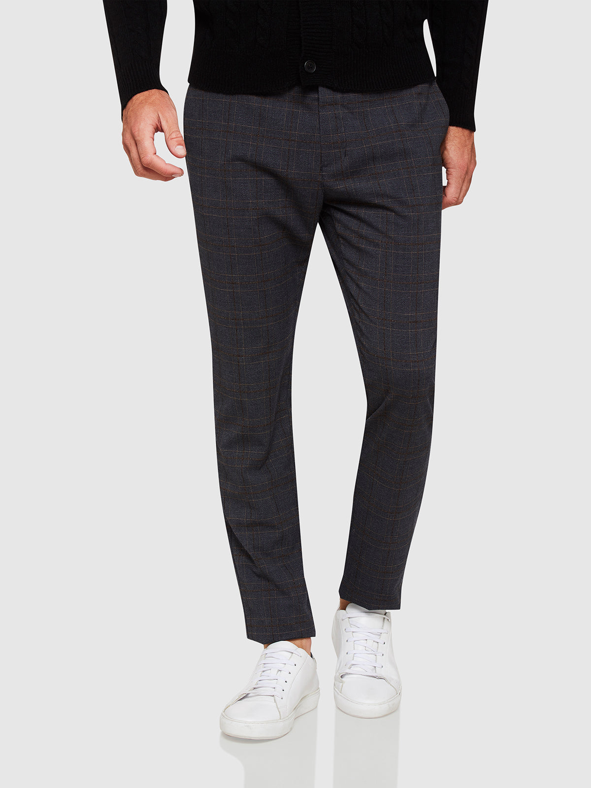 BARNEY CHECKED CROP TROUSERS