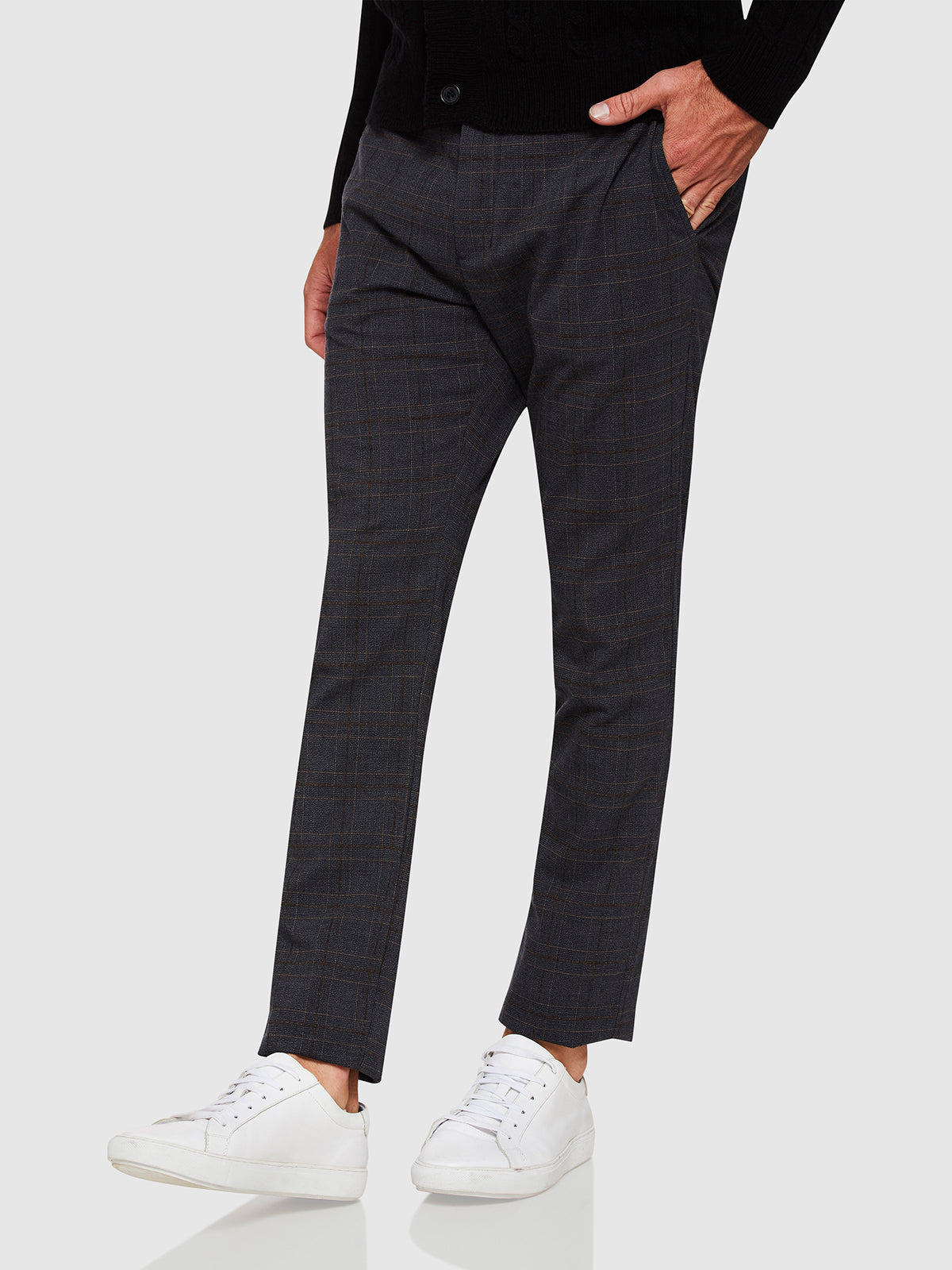 BARNEY CHECKED CROP TROUSERS