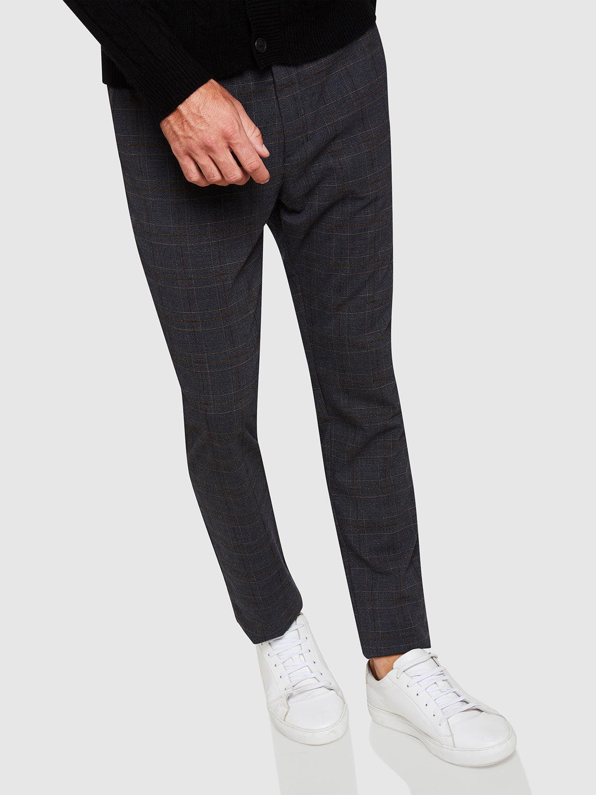 BARNEY CHECKED CROP TROUSERS