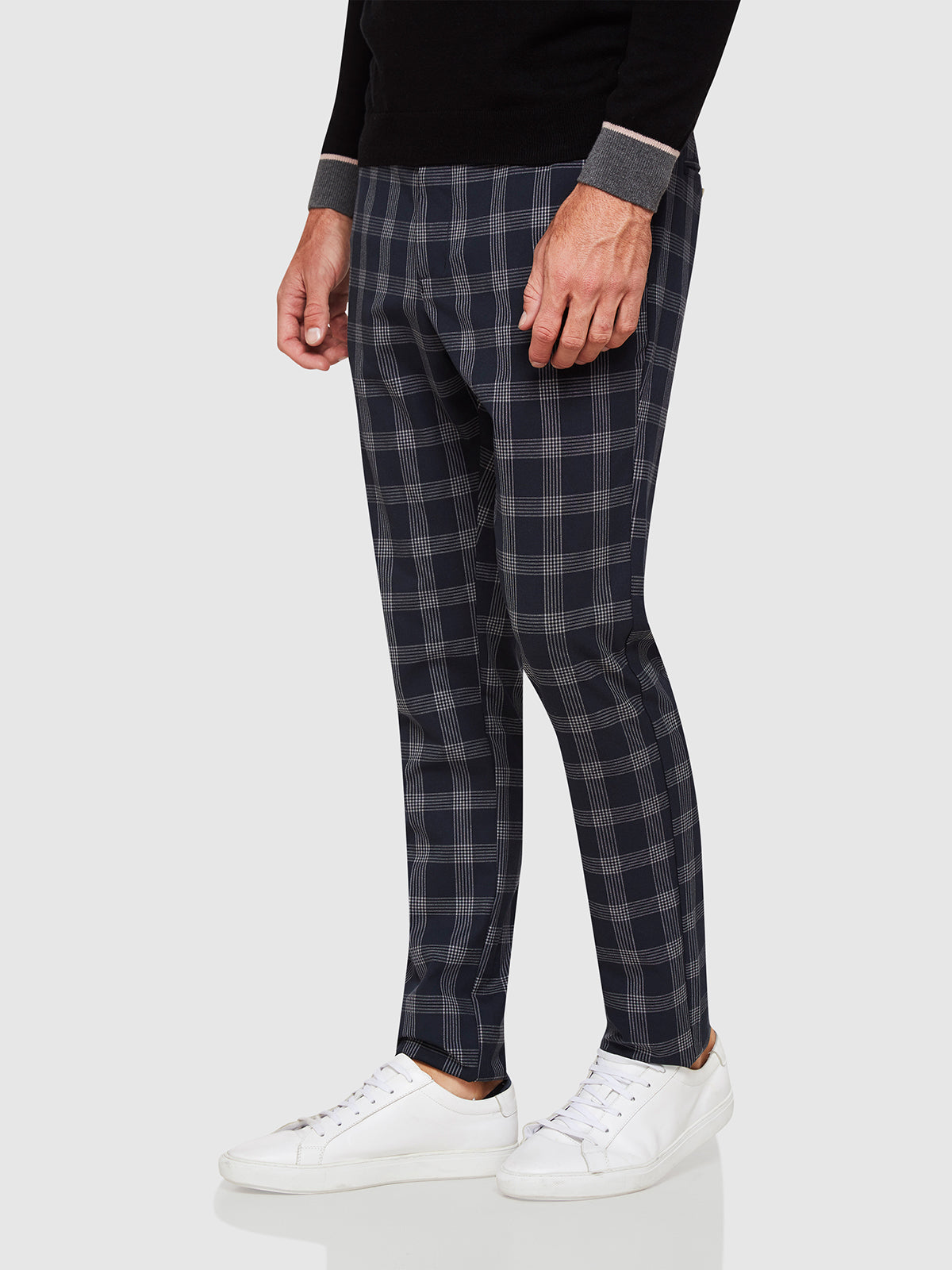 BARNEY CHECKED CROP TROUSERS