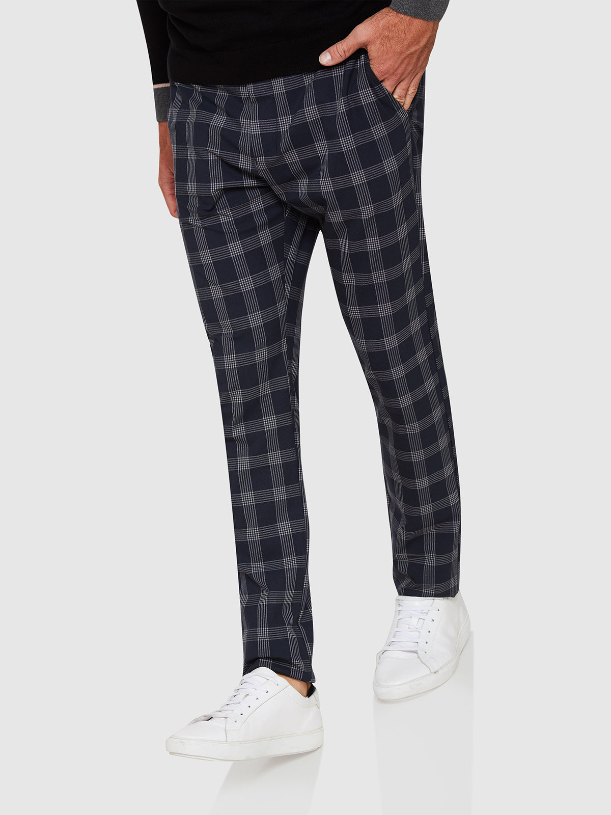 BARNEY CHECKED CROP TROUSERS