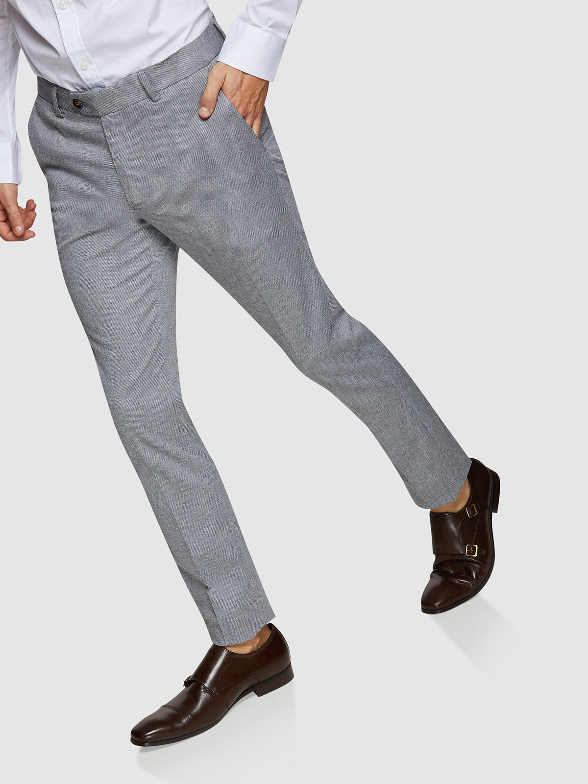 STRETCH TEXTURED TROUSERS