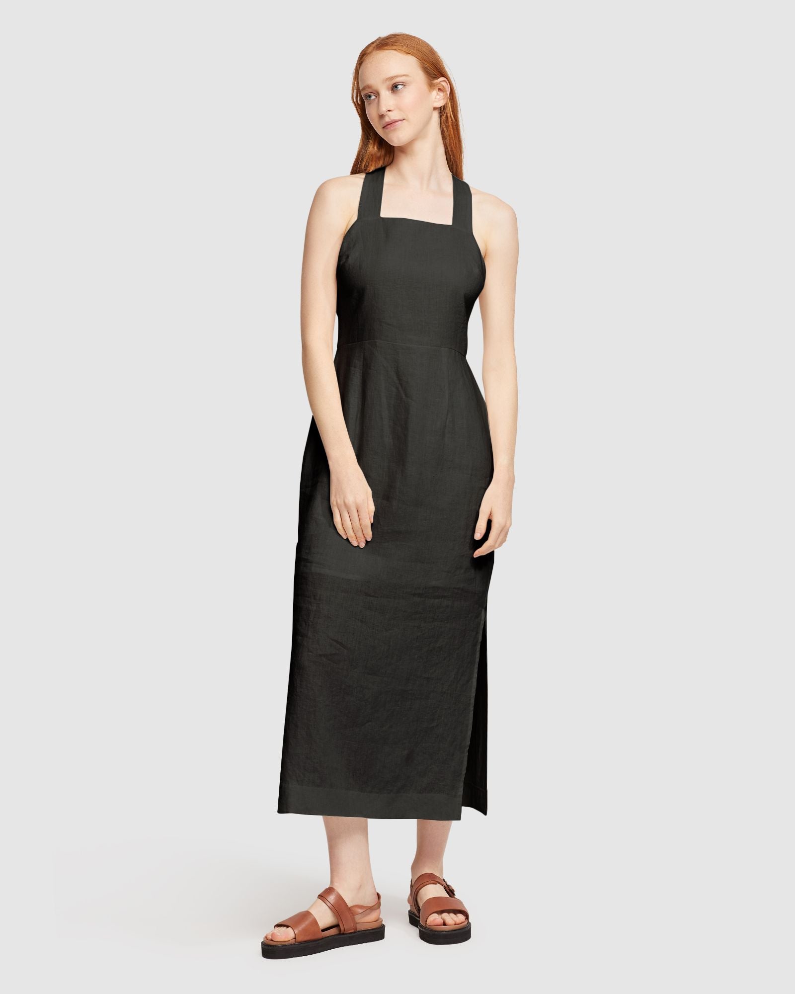 CARRIE LINEN MIDI DRESS