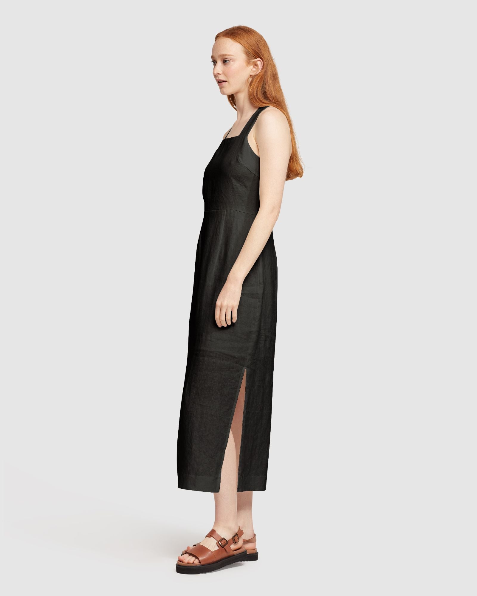 CARRIE LINEN MIDI DRESS