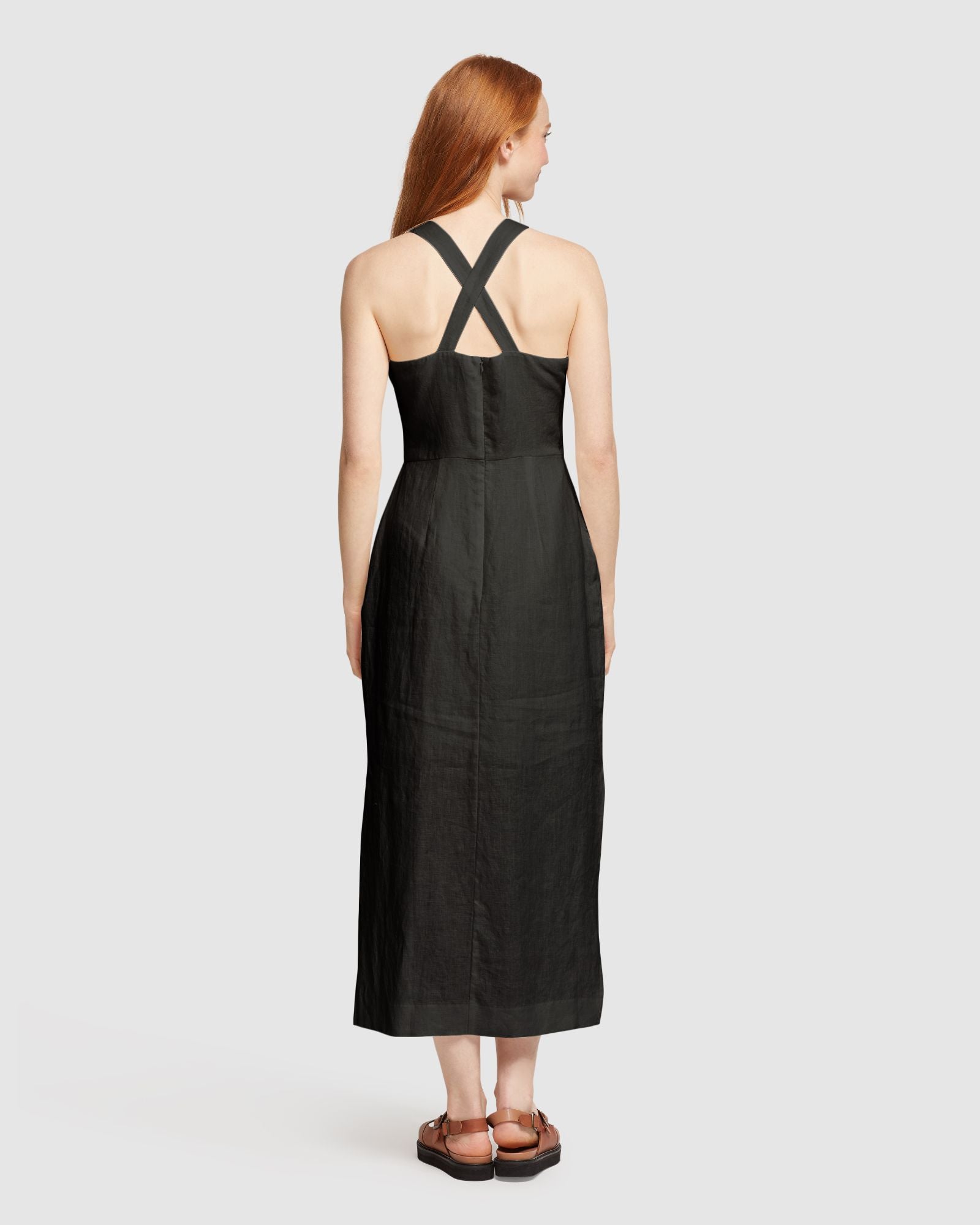 CARRIE LINEN MIDI DRESS