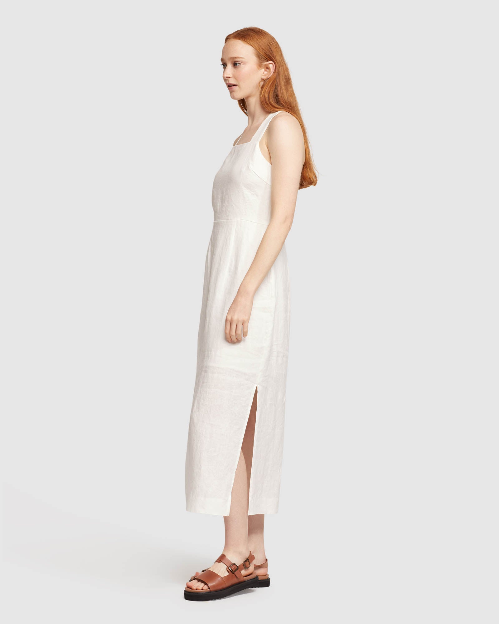 CARRIE LINEN MIDI DRESS