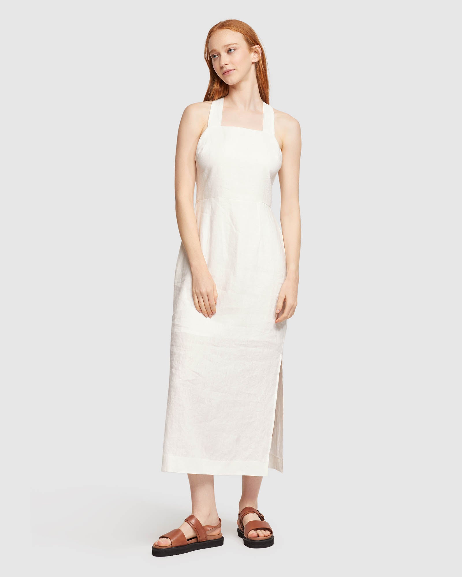 CARRIE LINEN MIDI DRESS