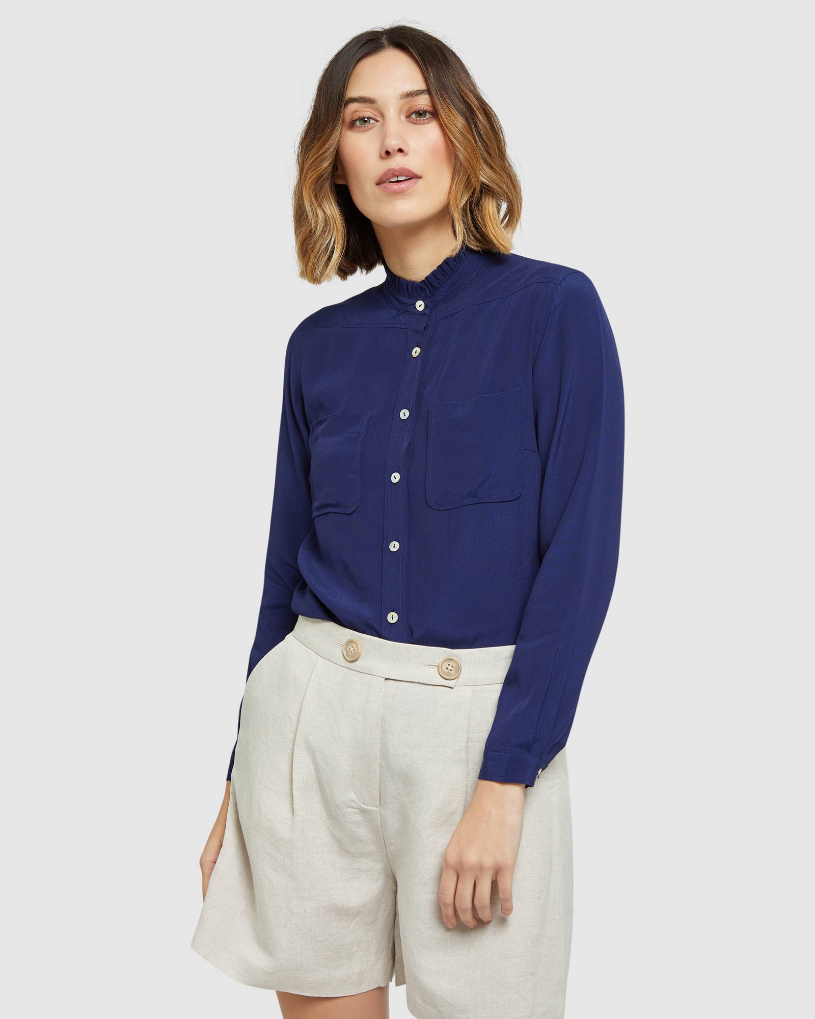 AMBERLY DOUBLE POCKET BLOUSE