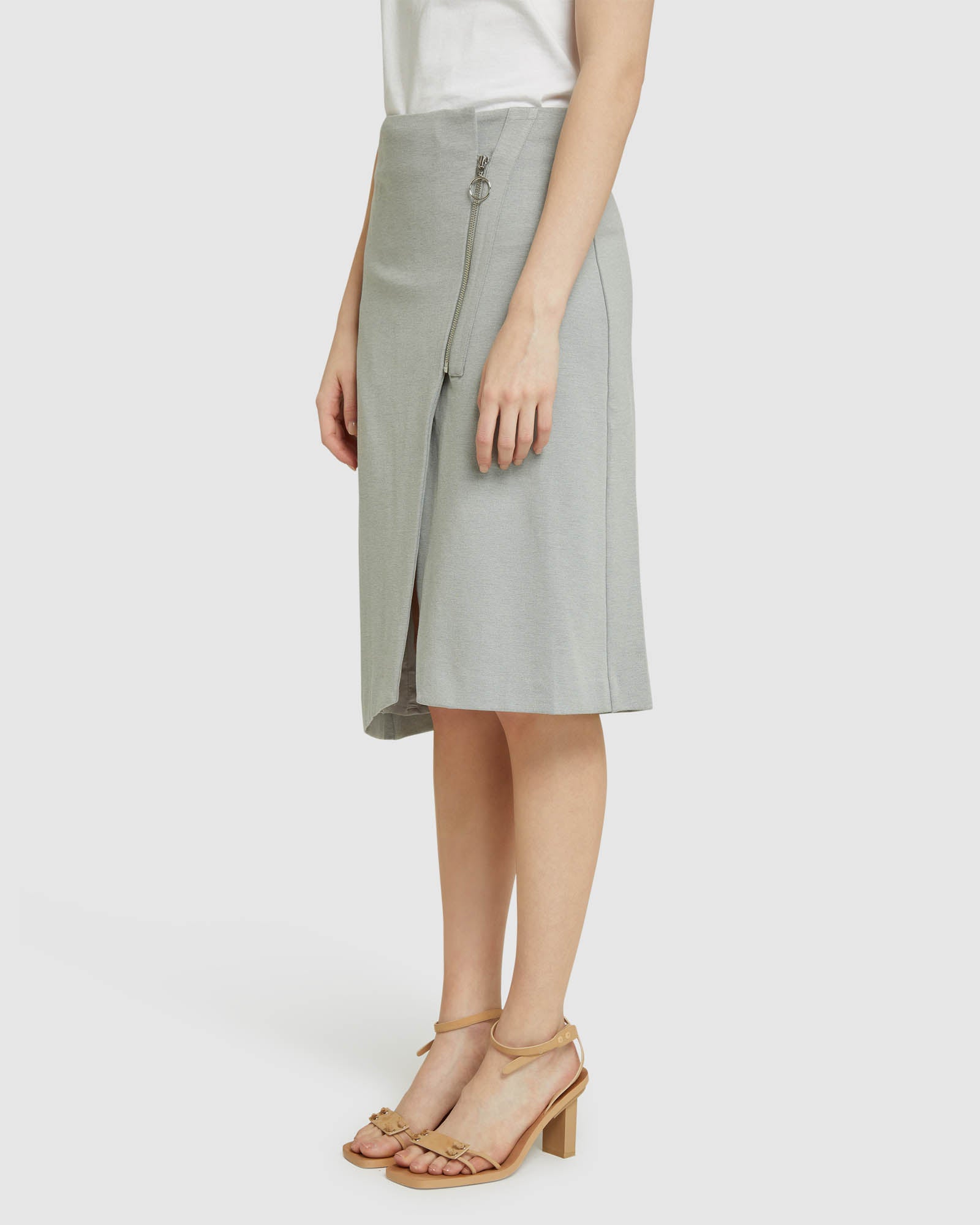 FRANKIE PONTI ZIP DETAIL SKIRT