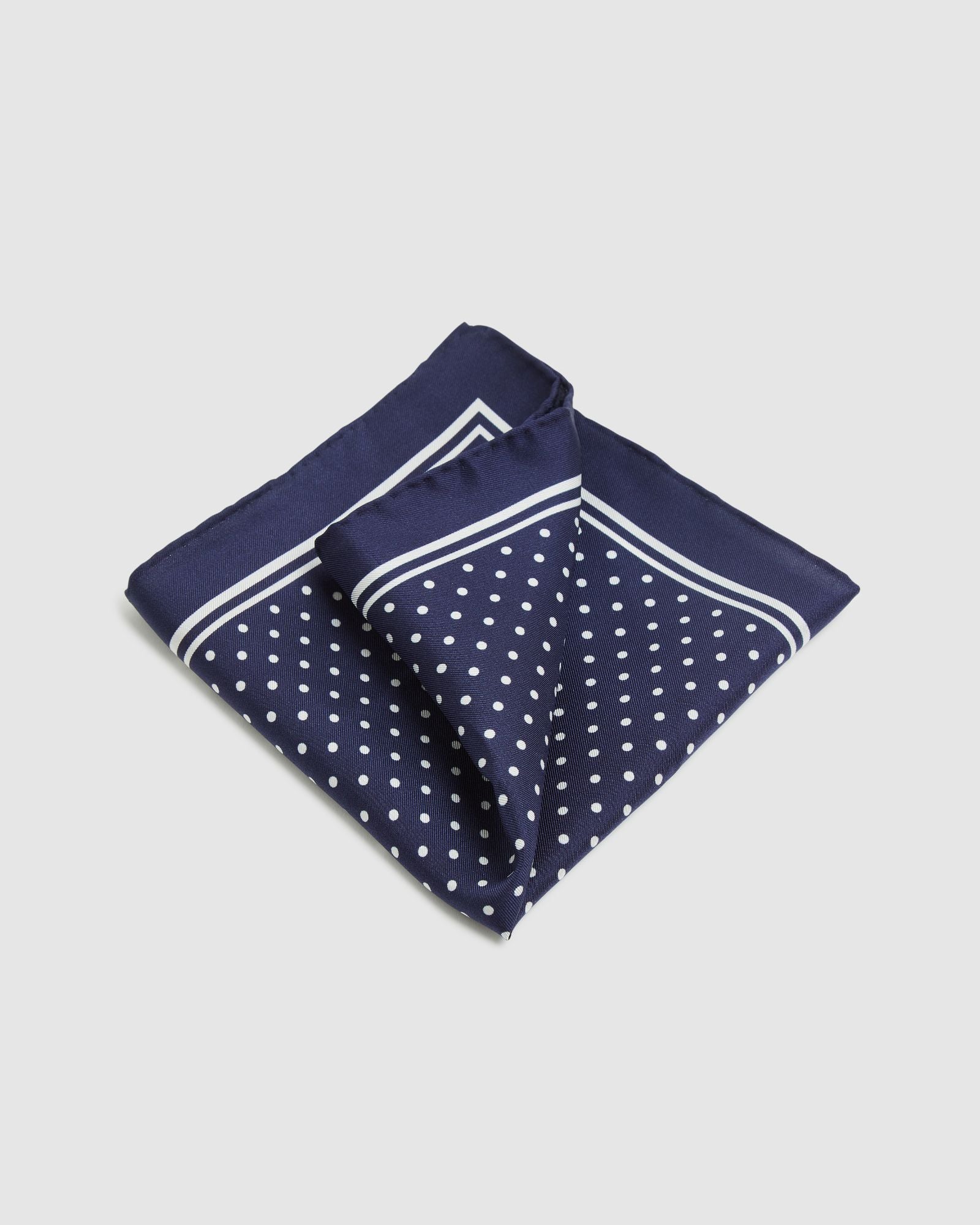 SEERSUCKER DOT SILK POCKET SQUARE