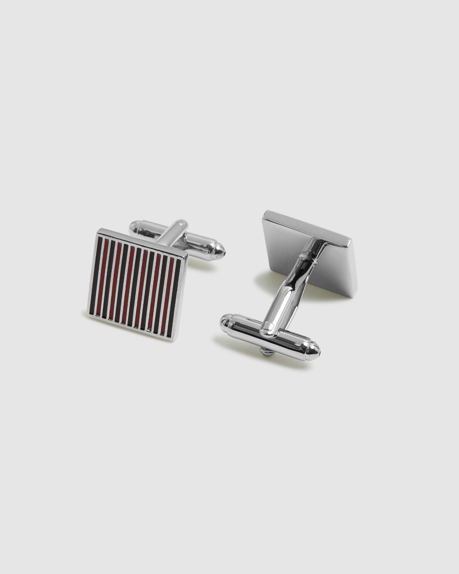 SQUARE STRIPE CUFF LINK SET