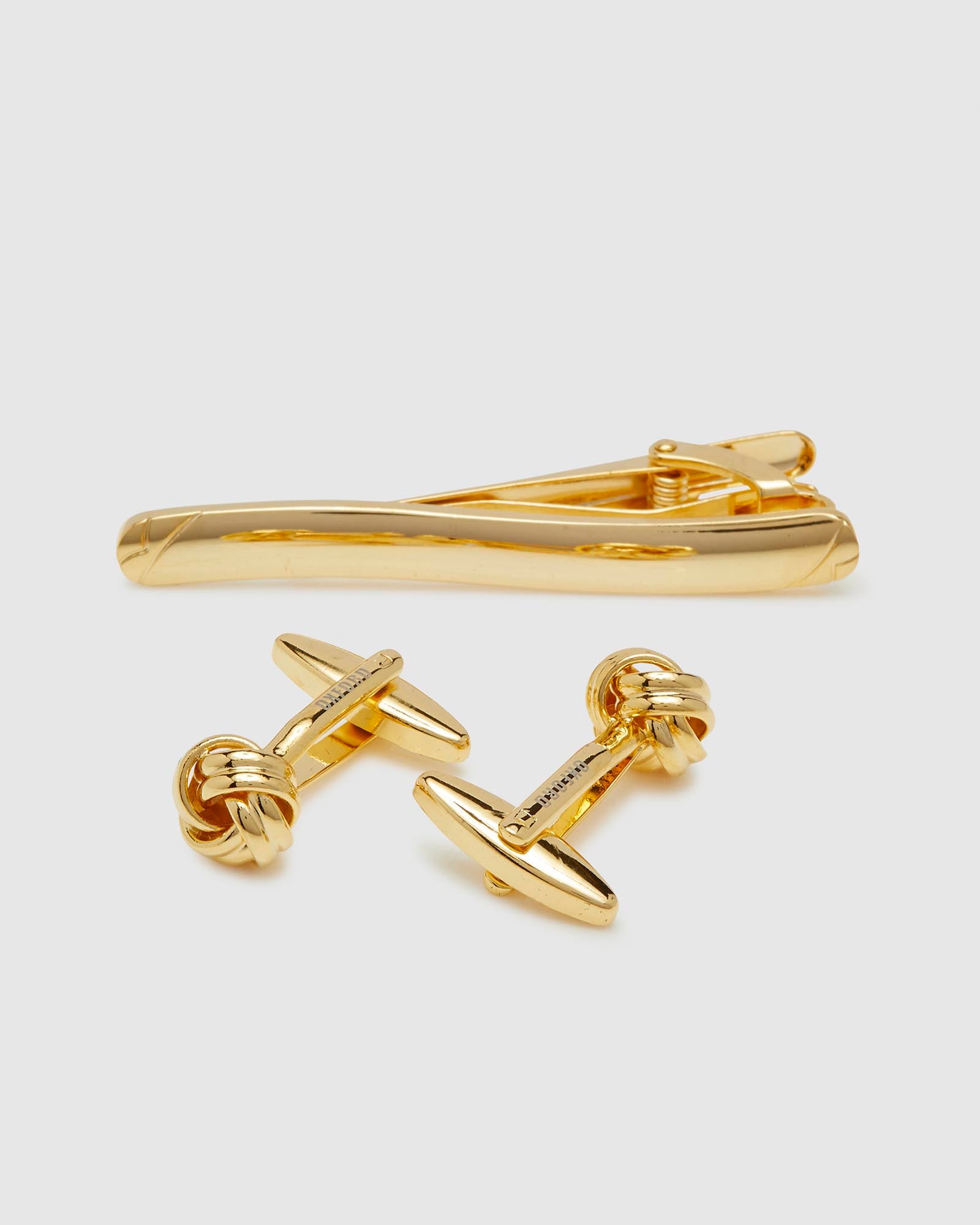 CUFFLINKS/TIE CLIP SET KNOT