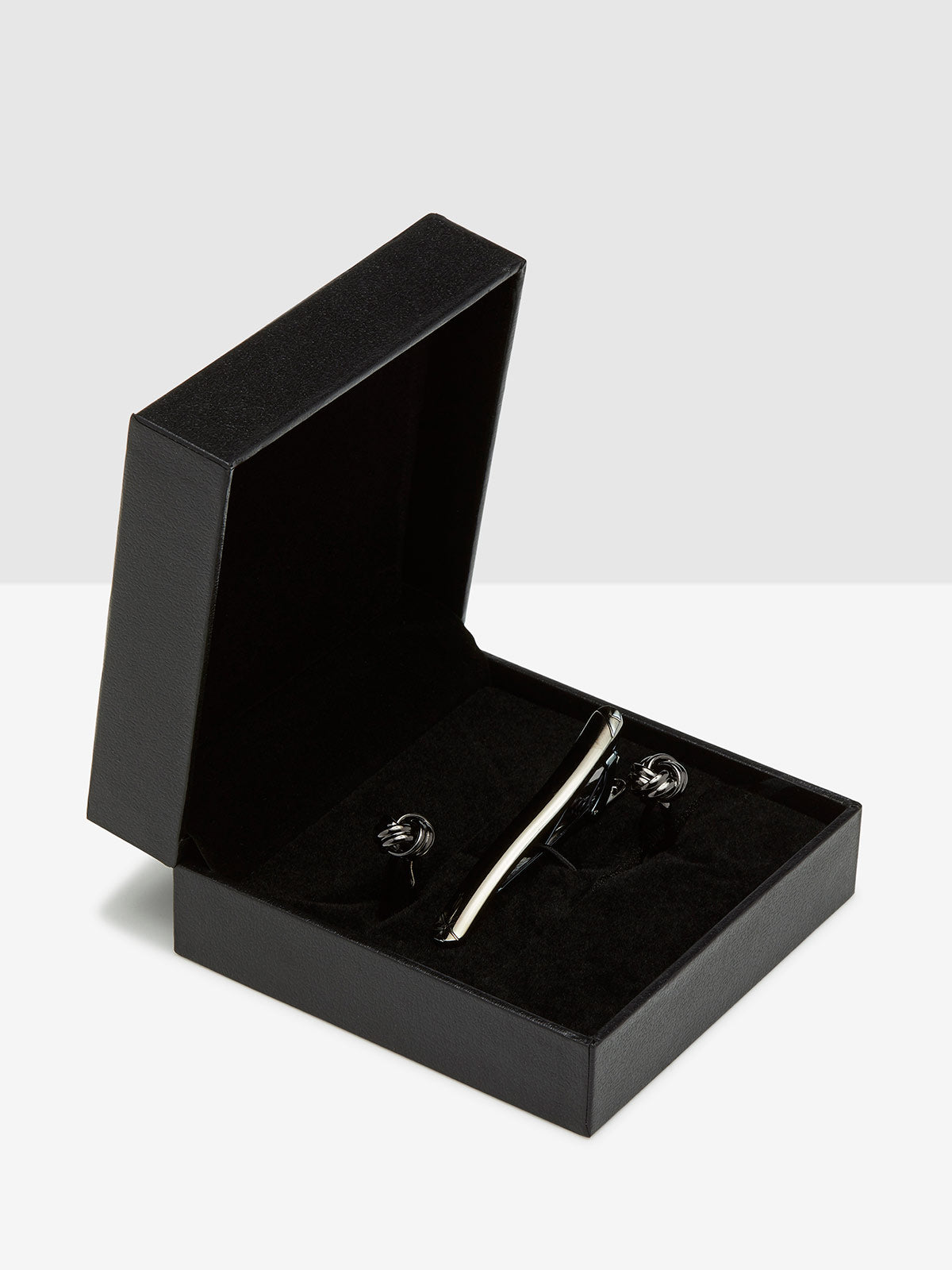 CUFFLINKS/TIE CLIP SET KNOT