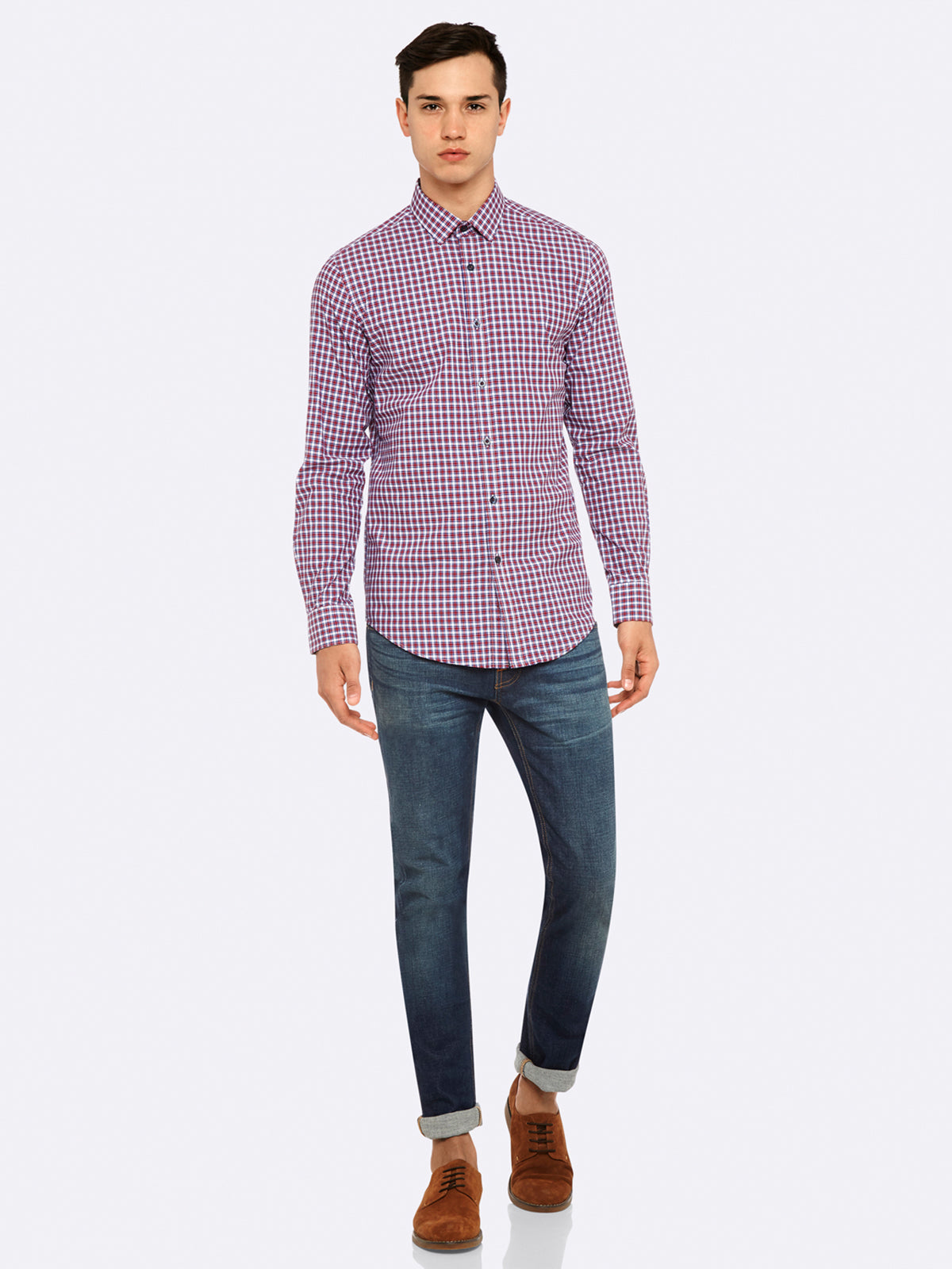 KENTON CHECK SHIRT MULBERRY