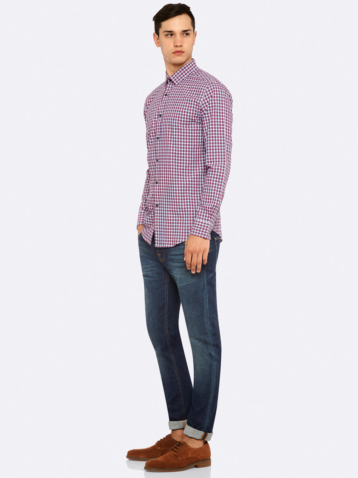 KENTON CHECK SHIRT MULBERRY