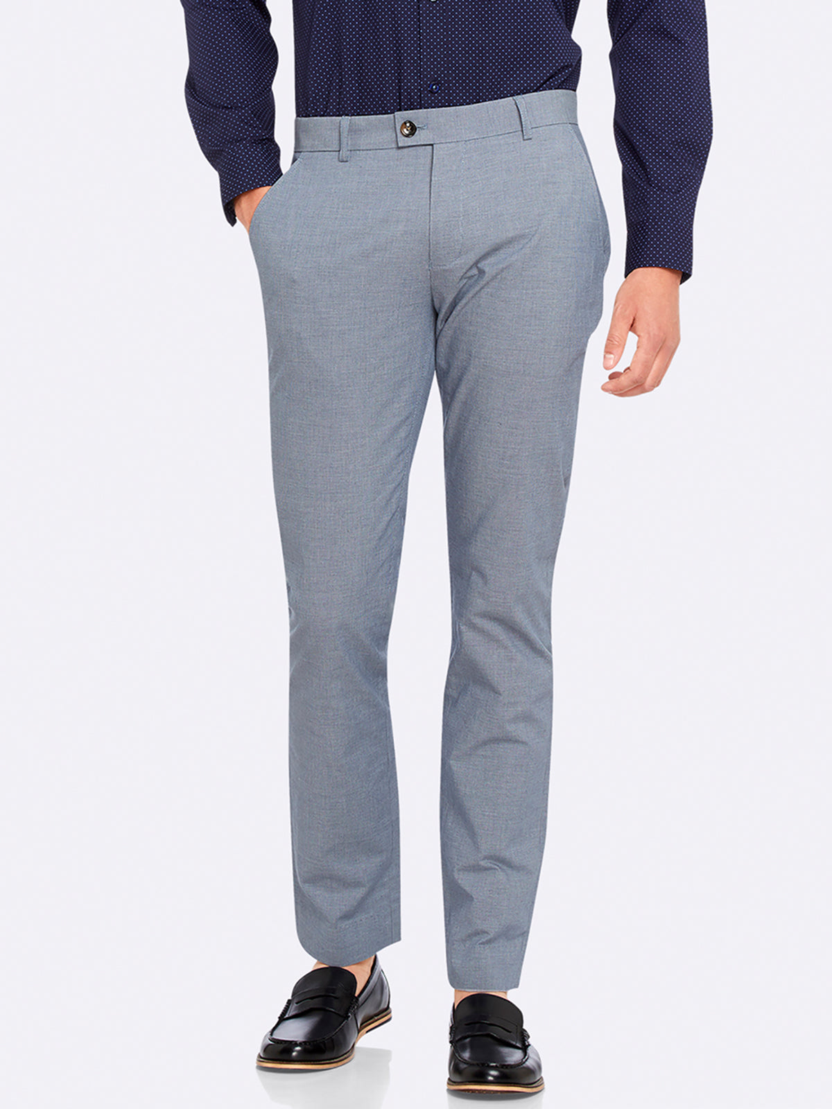 SLIM LEG COTTON TROUSERS