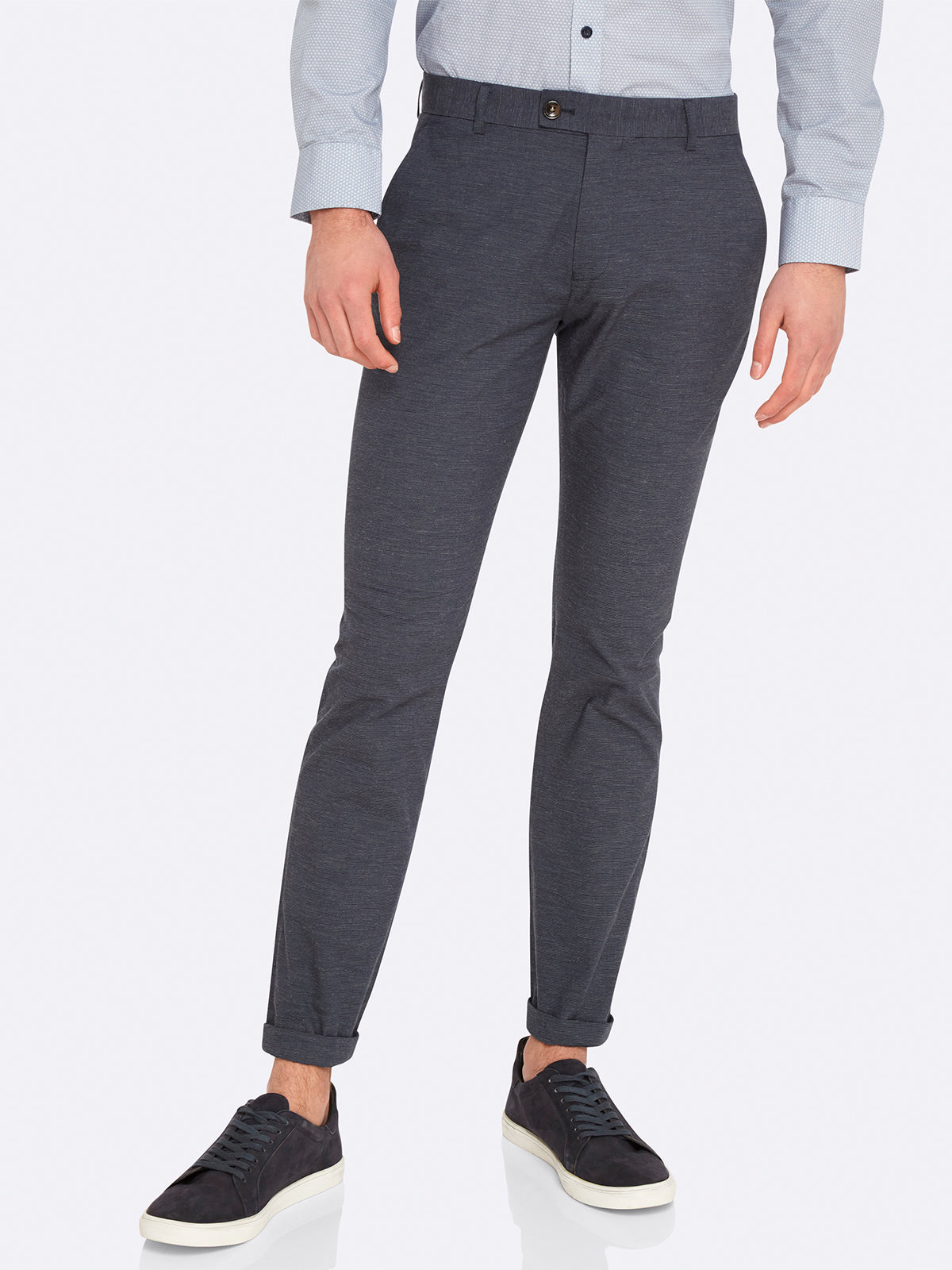 SLIM LEG COTTON TROUSERS