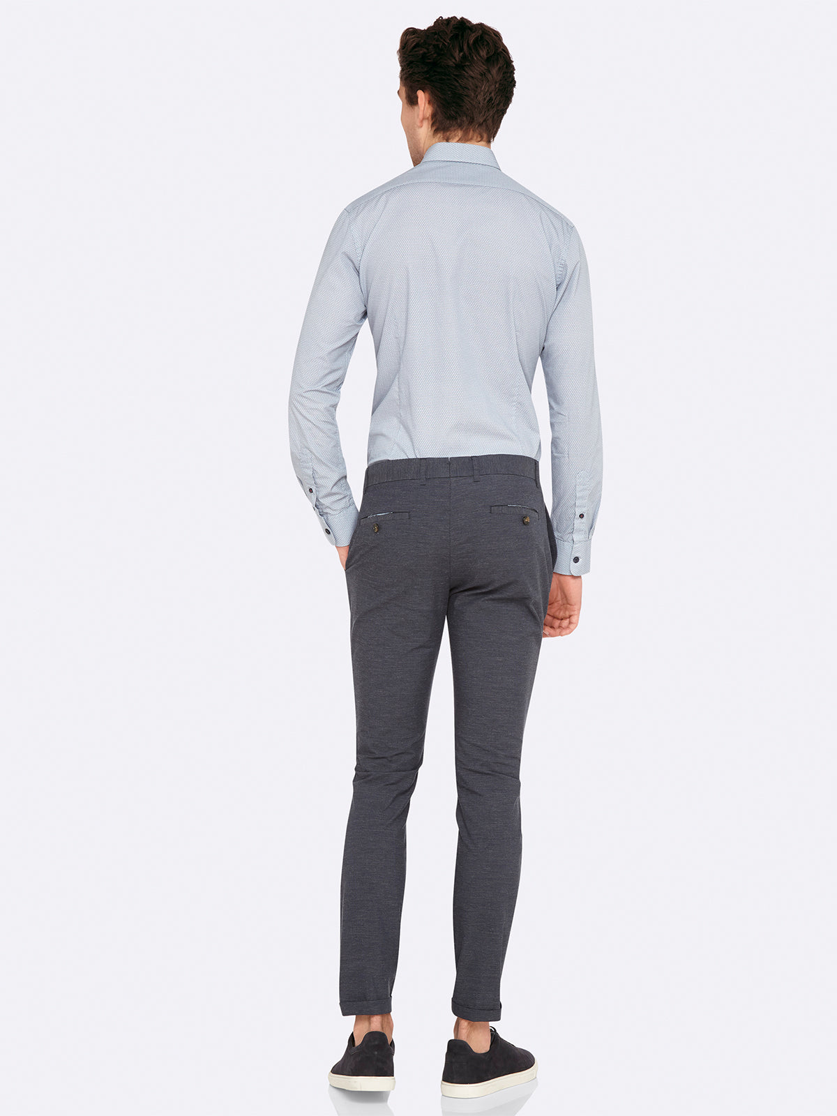 SLIM LEG COTTON TROUSERS