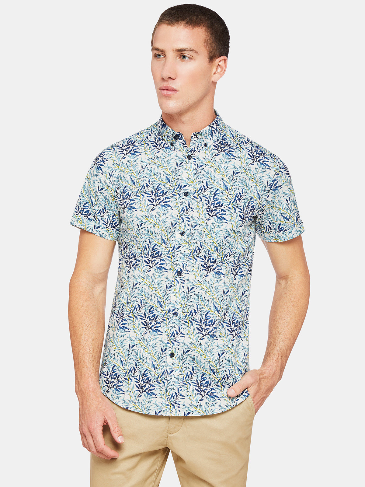 TOTTENHAM LEAVES PRINT SHORT SLEEVE SHIRT