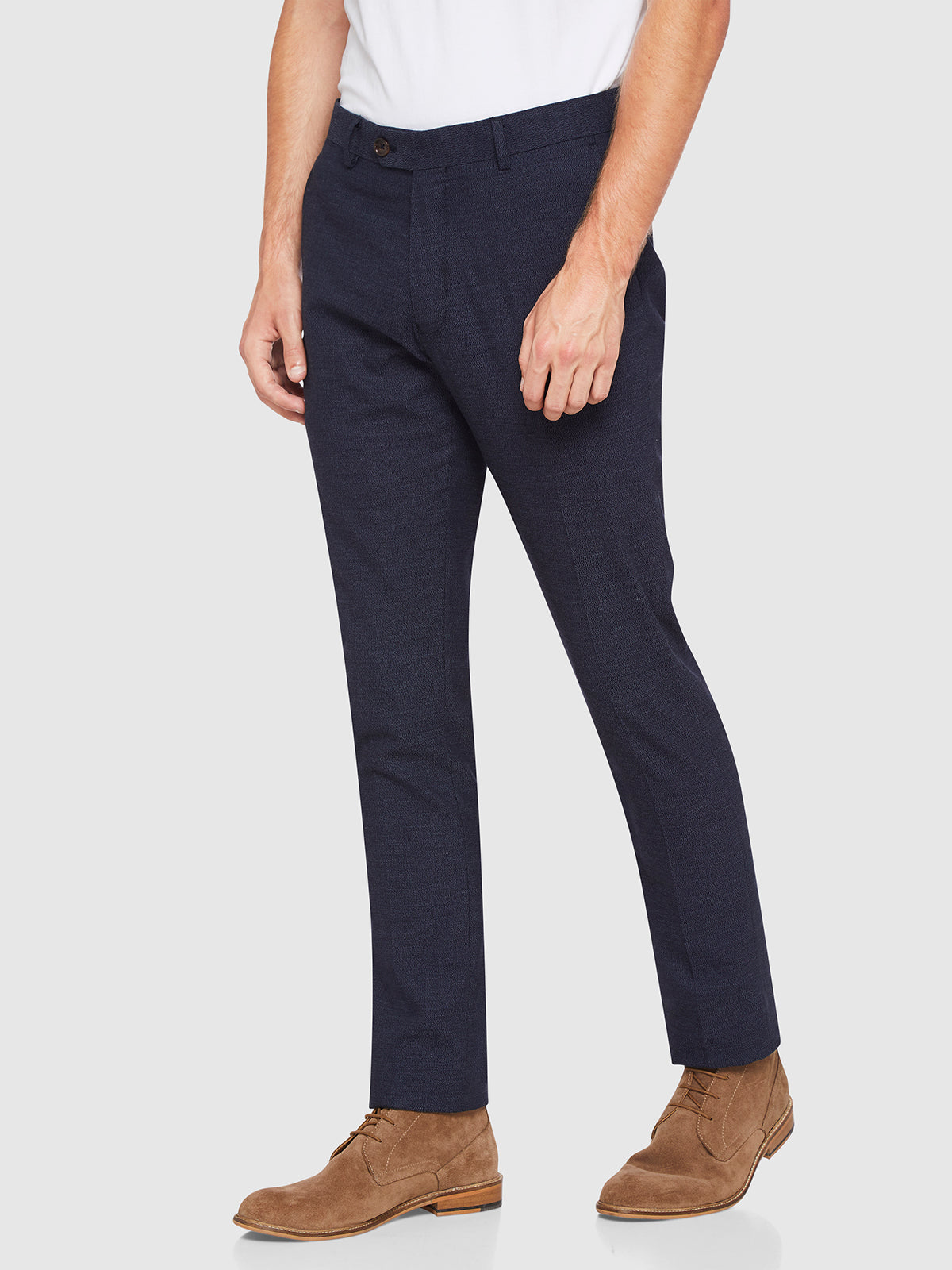 STRETCH TEXTURED TROUSERS