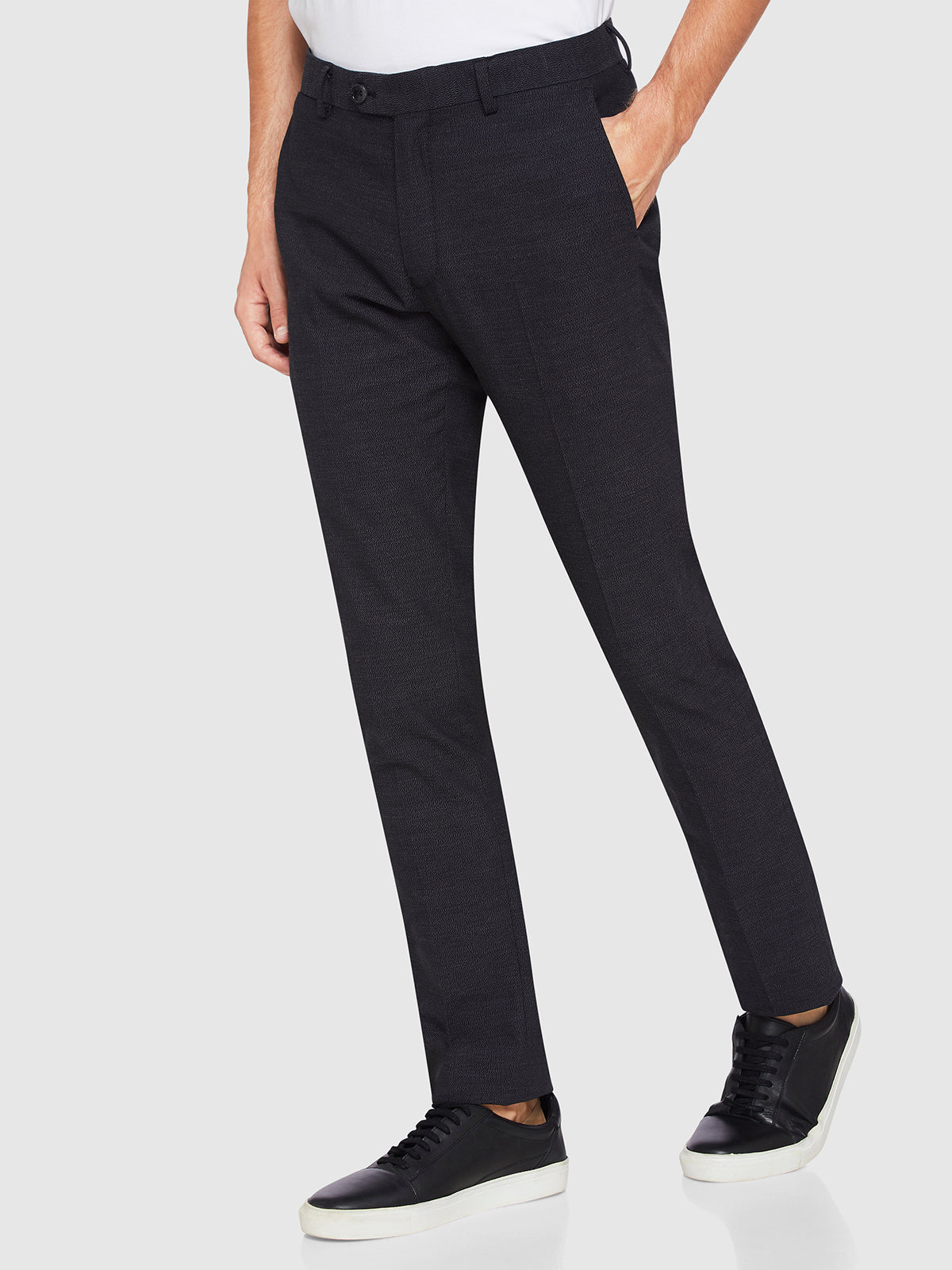 STRETCH TEXTURED TROUSERS